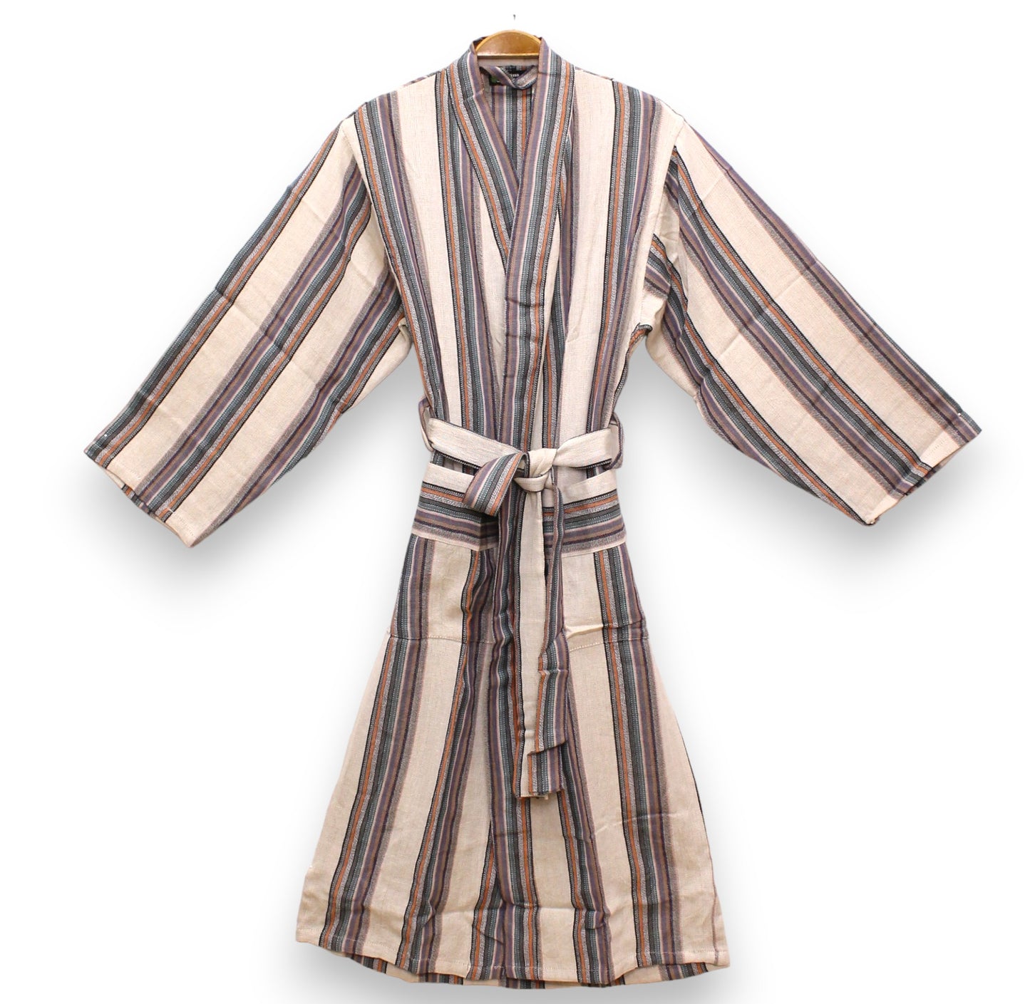 Hand Woven Linen Stripe Design Antiochia Pestemal Bathrobe