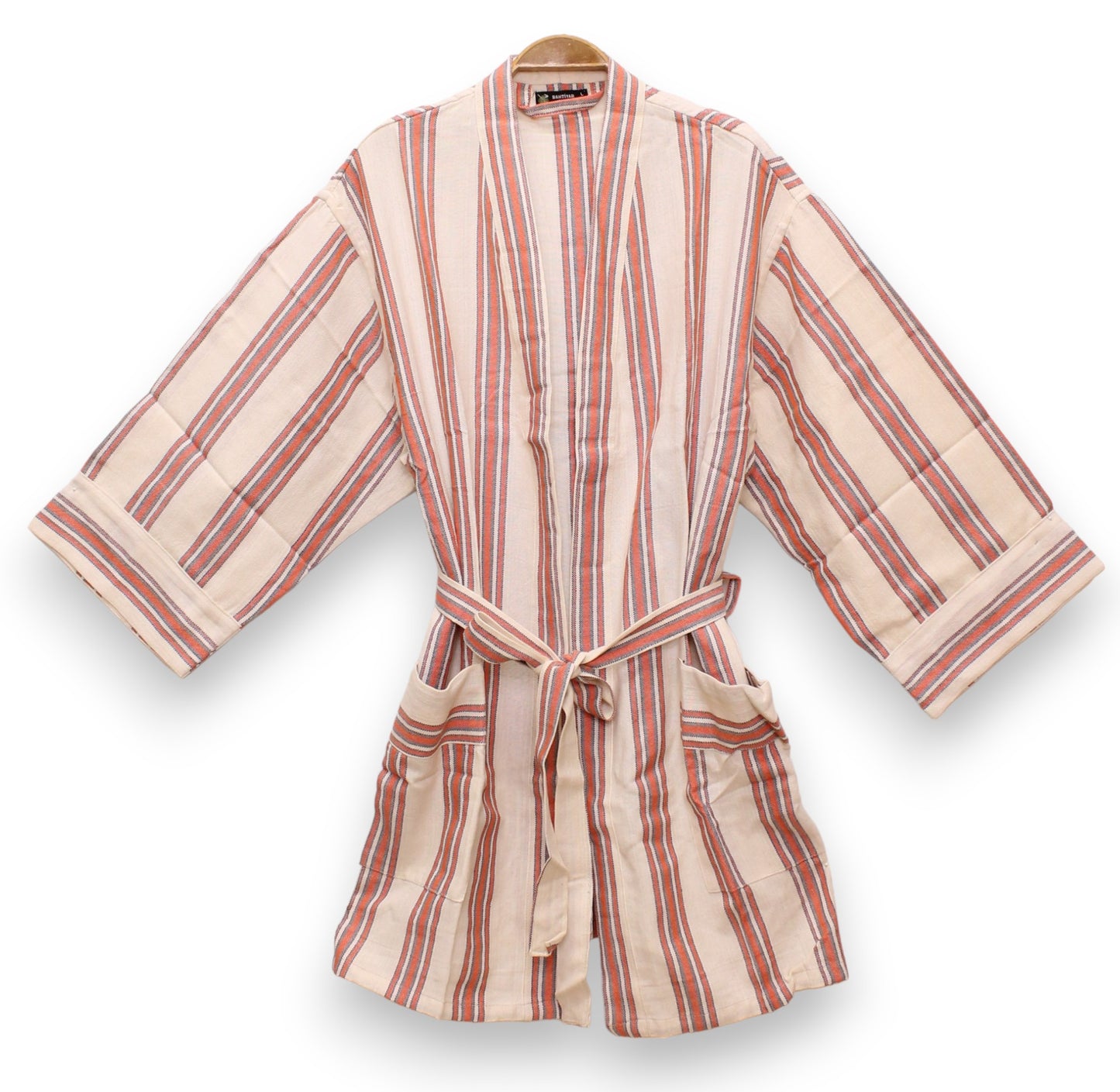 Hand Woven Linen Stripe Design Antiochia Pestemal Bathrobe