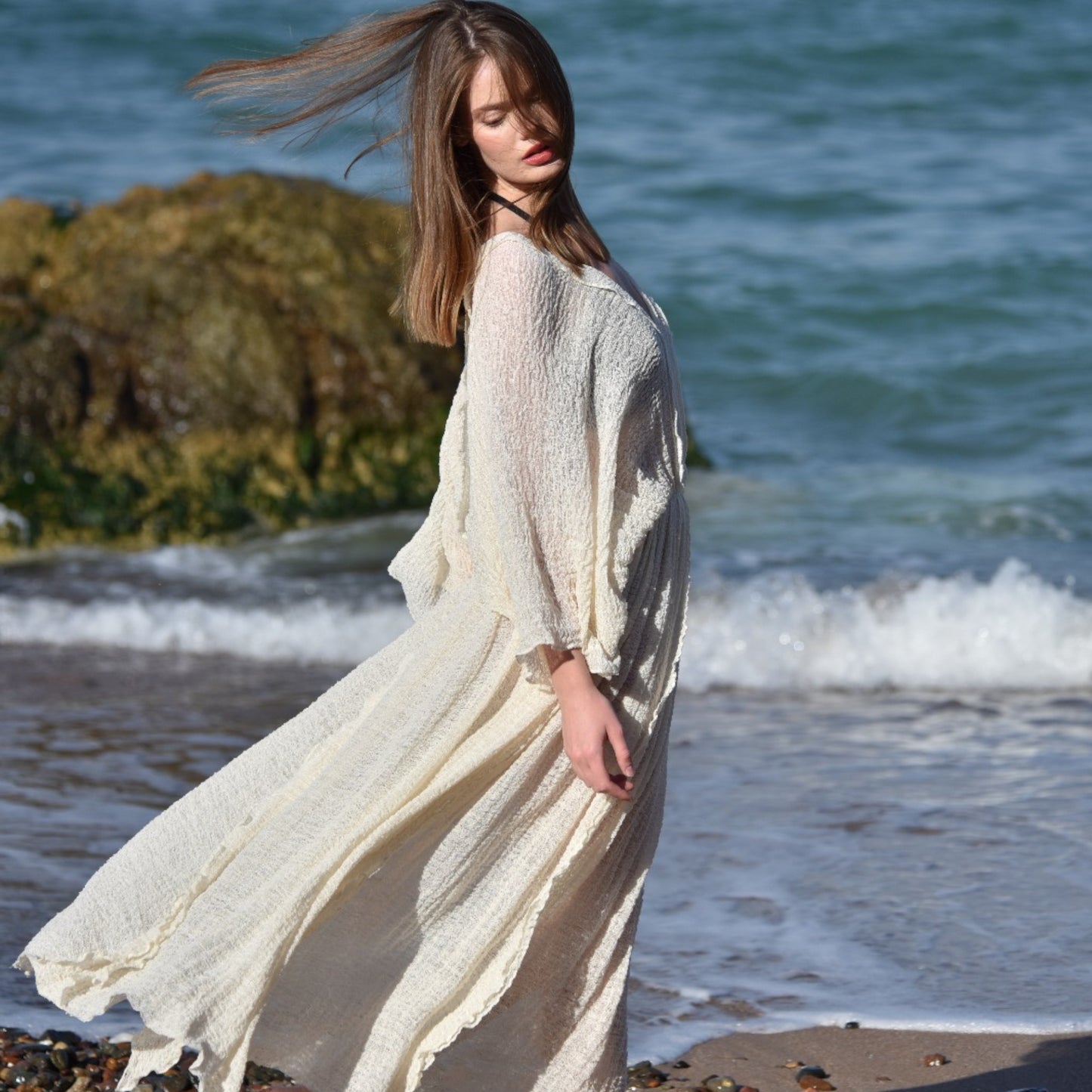 Anatolian Hand-Made Hand-Woven Curly Yarn Fabric Dress - Limited Production