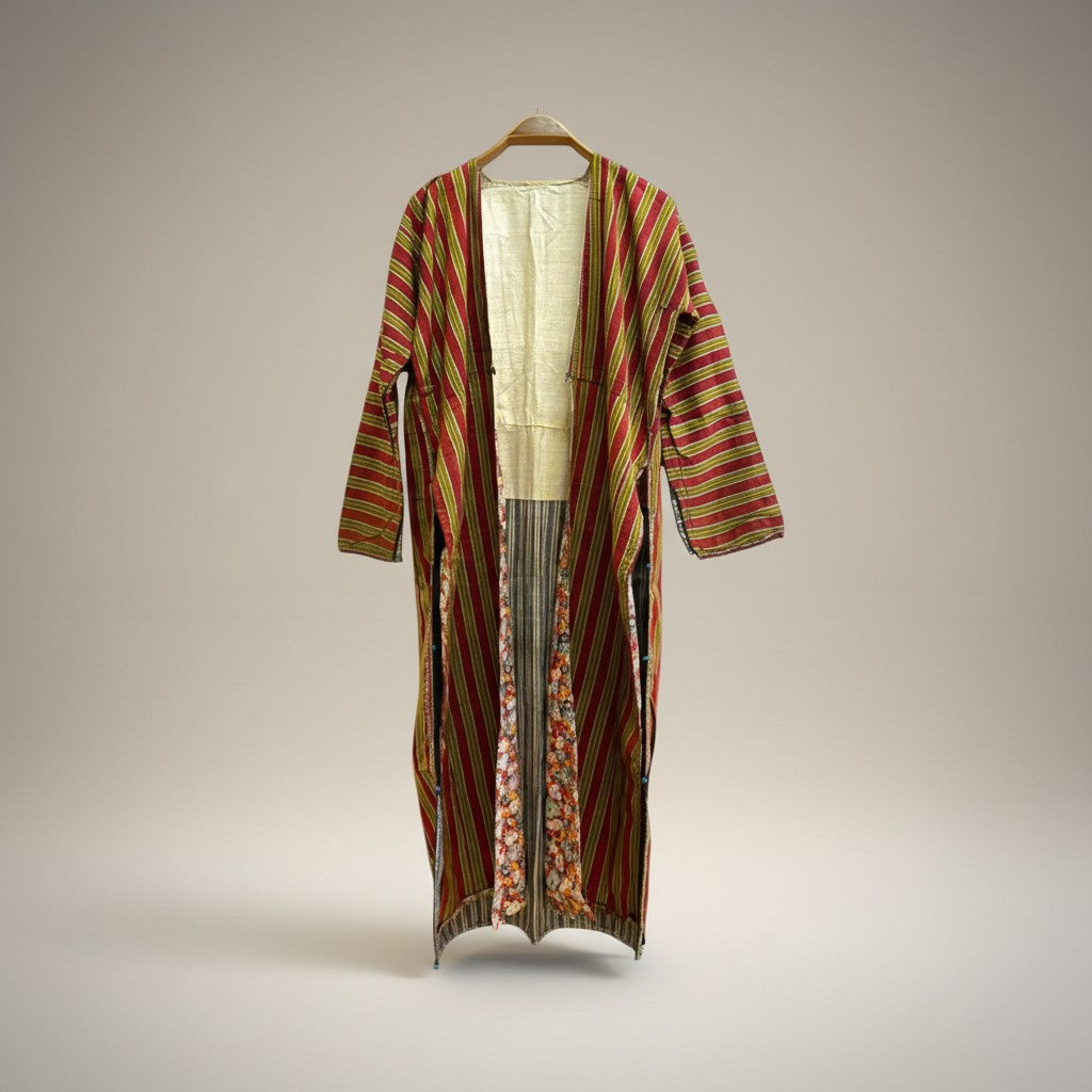 Antique Caucasian Kaftan — Handwoven Silk Kutnu