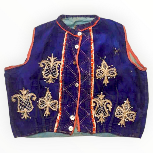 Antique Ottoman Anatolian Bindallı Cropped Vest - Turkish Folk Cepken