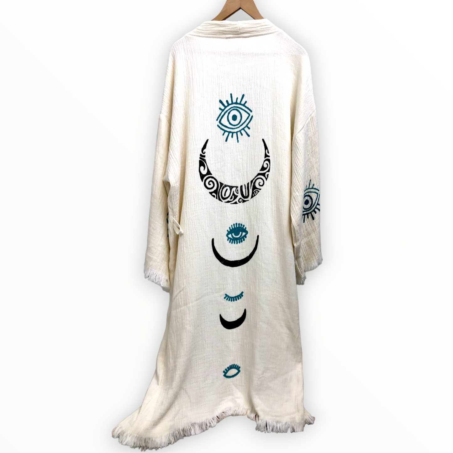 Crescent Design Turkish Towel Kimono Kaftan Bathrobe - Beach Kimono