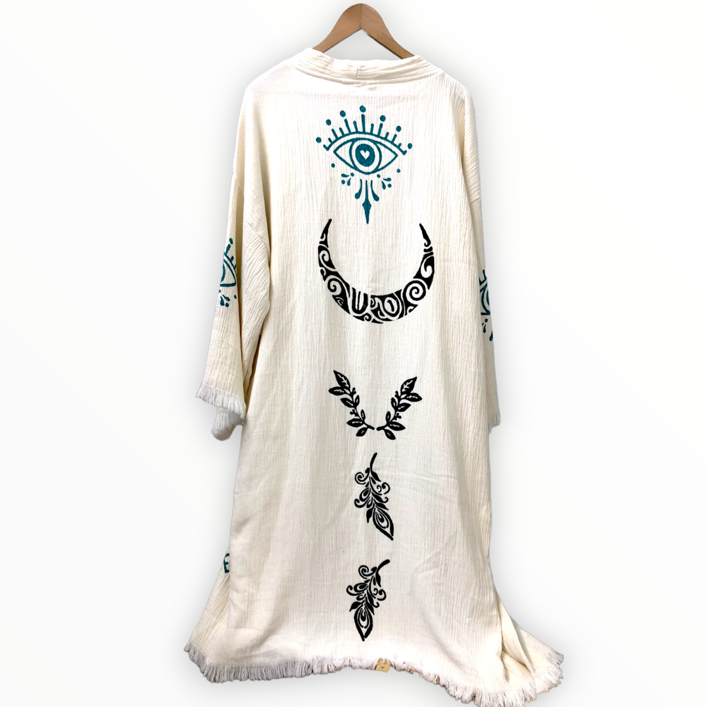 Crescent Design Turkish Towel Kimono Kaftan Bathrobe - Beach Kimono