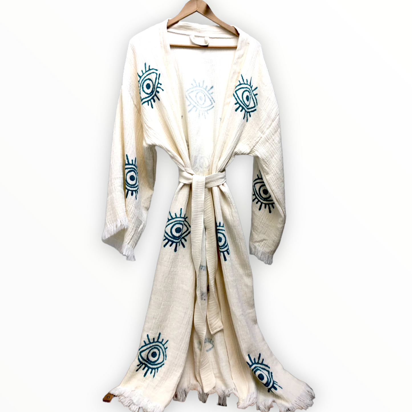 Crescent Design Turkish Towel Kimono Kaftan Bathrobe - Beach Kimono