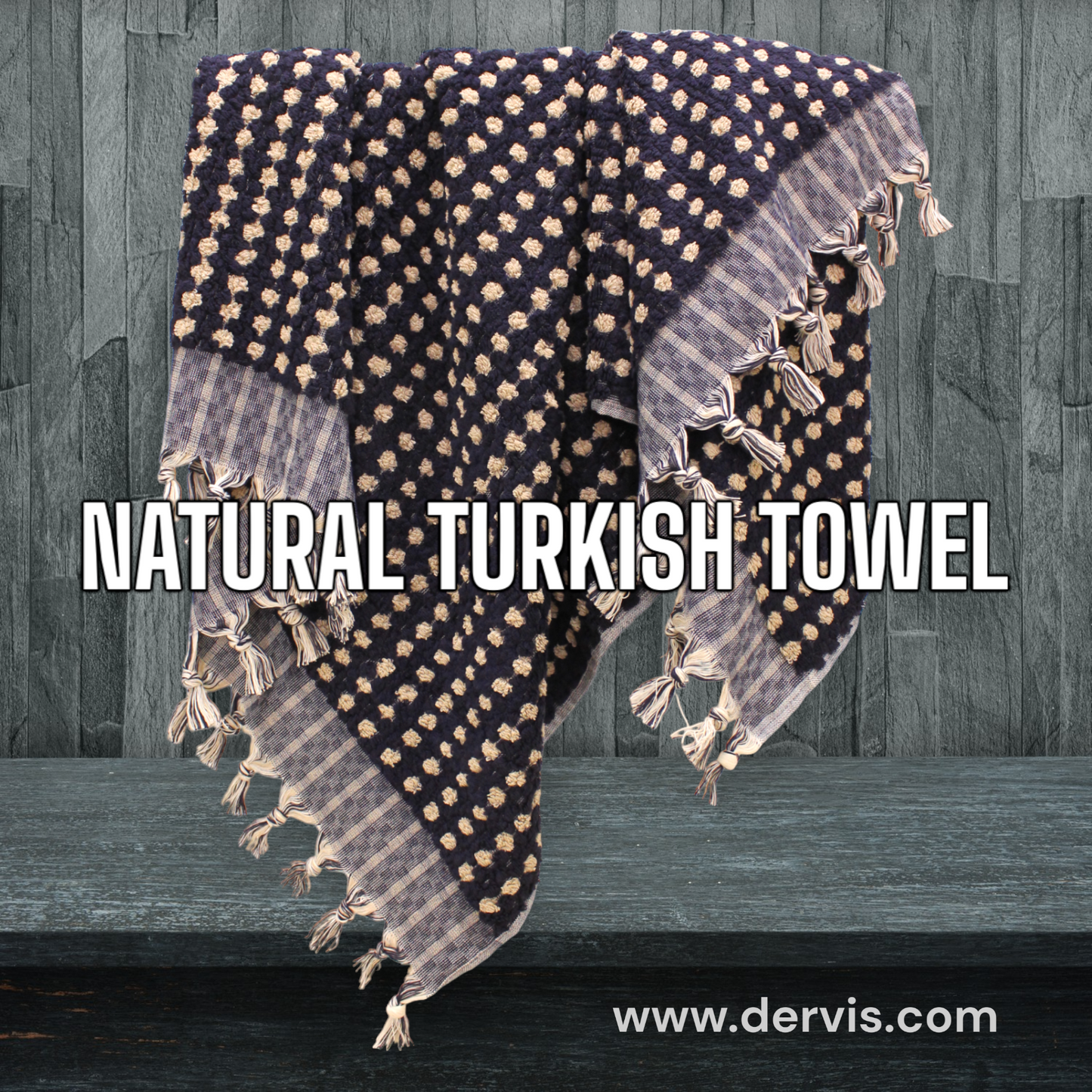 Designer Natural Cotton Hand-Woven Turkish Terry Hammam Towel