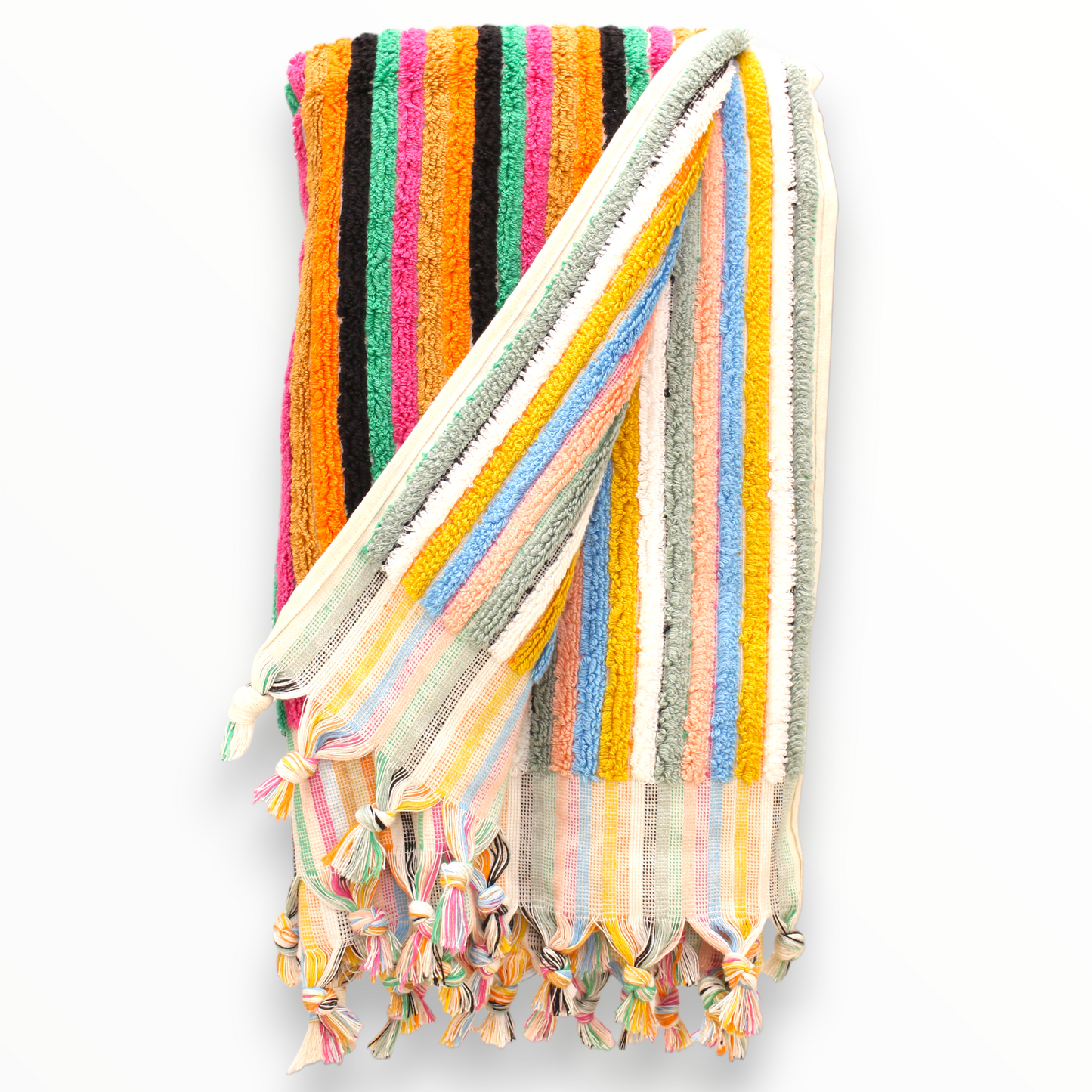 Designer Natural Cotton Hand-Woven Turkish Terry Hammam Towel