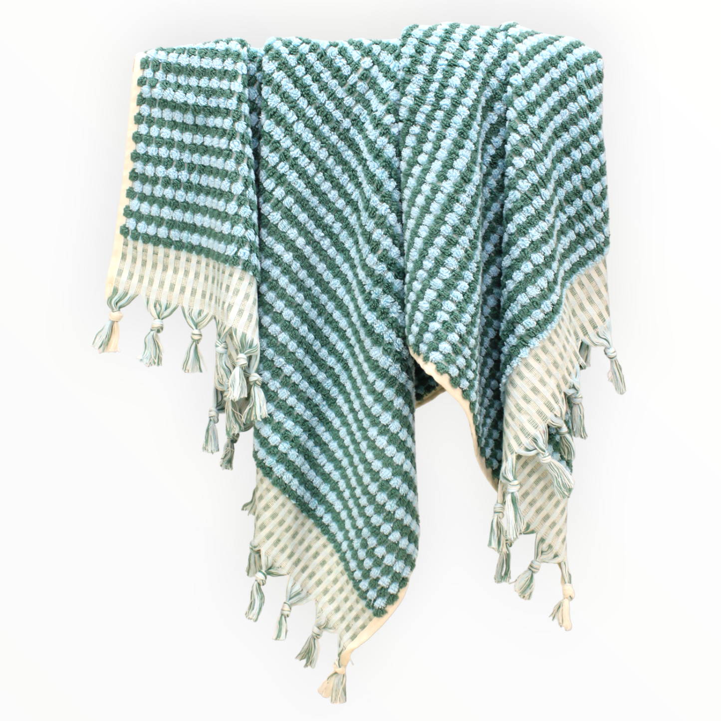 Designer Natural Cotton Hand-Woven Turkish Terry Hammam Towel