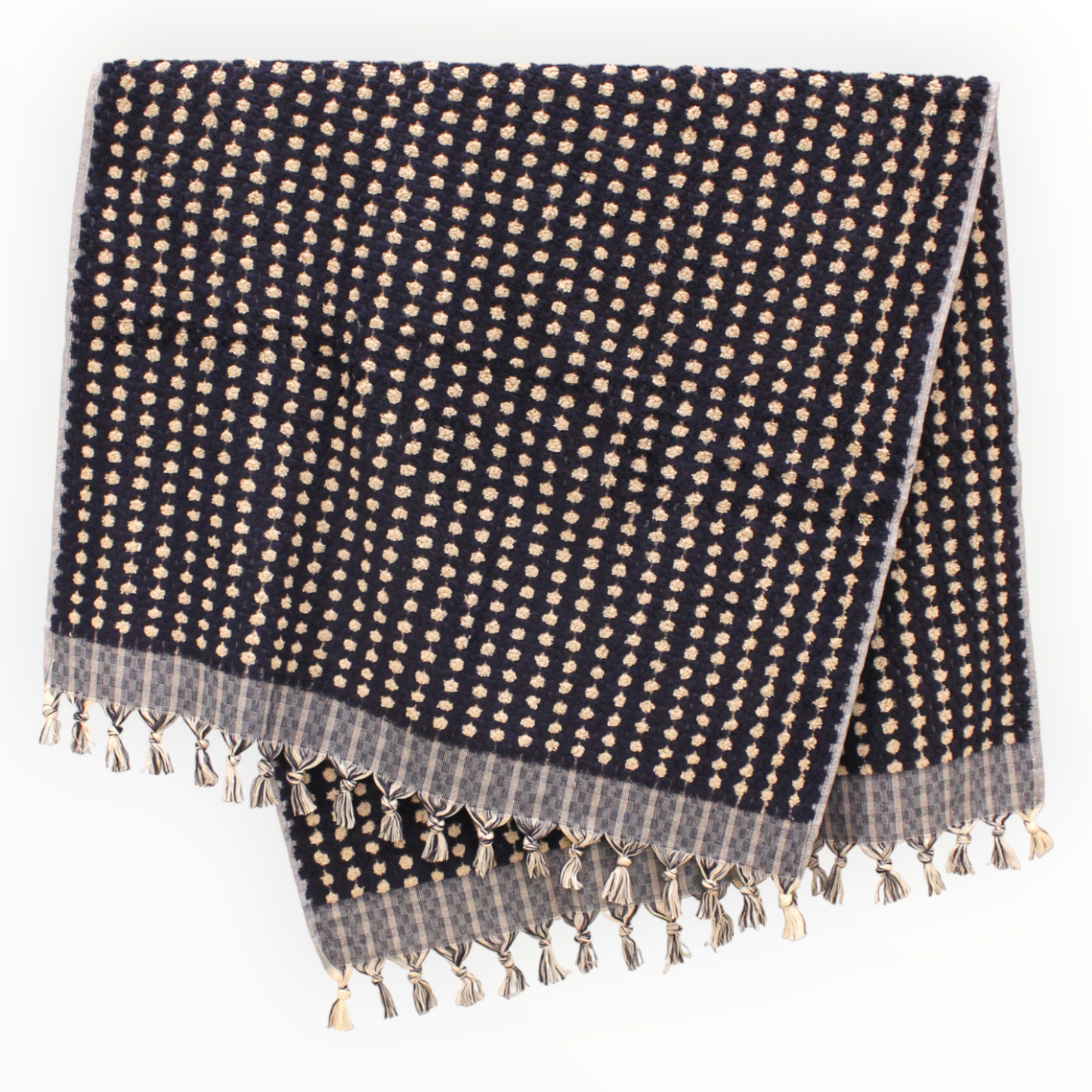 Designer Natural Cotton Hand-Woven Turkish Terry Hammam Towel