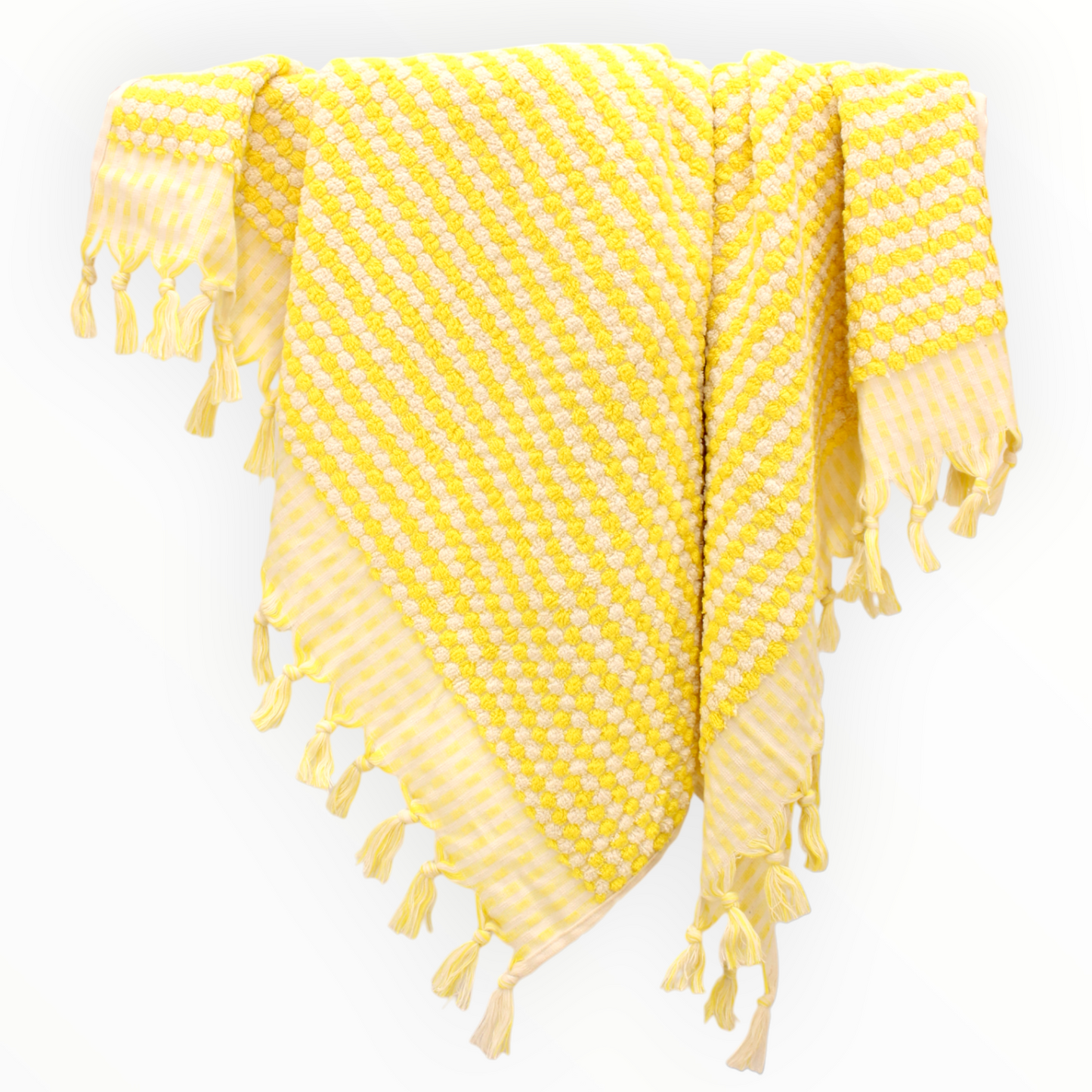 Designer Natural Cotton Hand-Woven Turkish Terry Hammam Towel