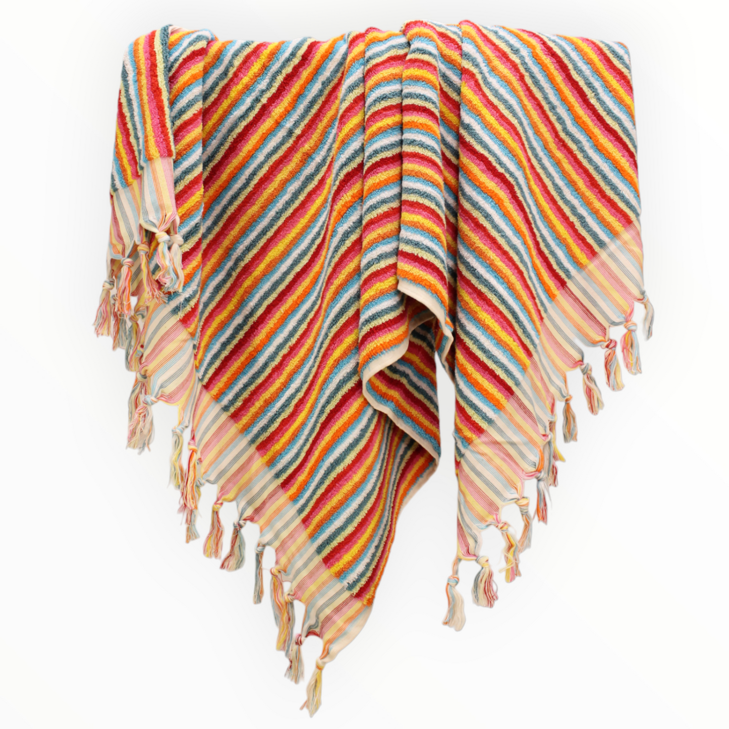 Designer Natural Cotton Hand-Woven Turkish Terry Hammam Towel