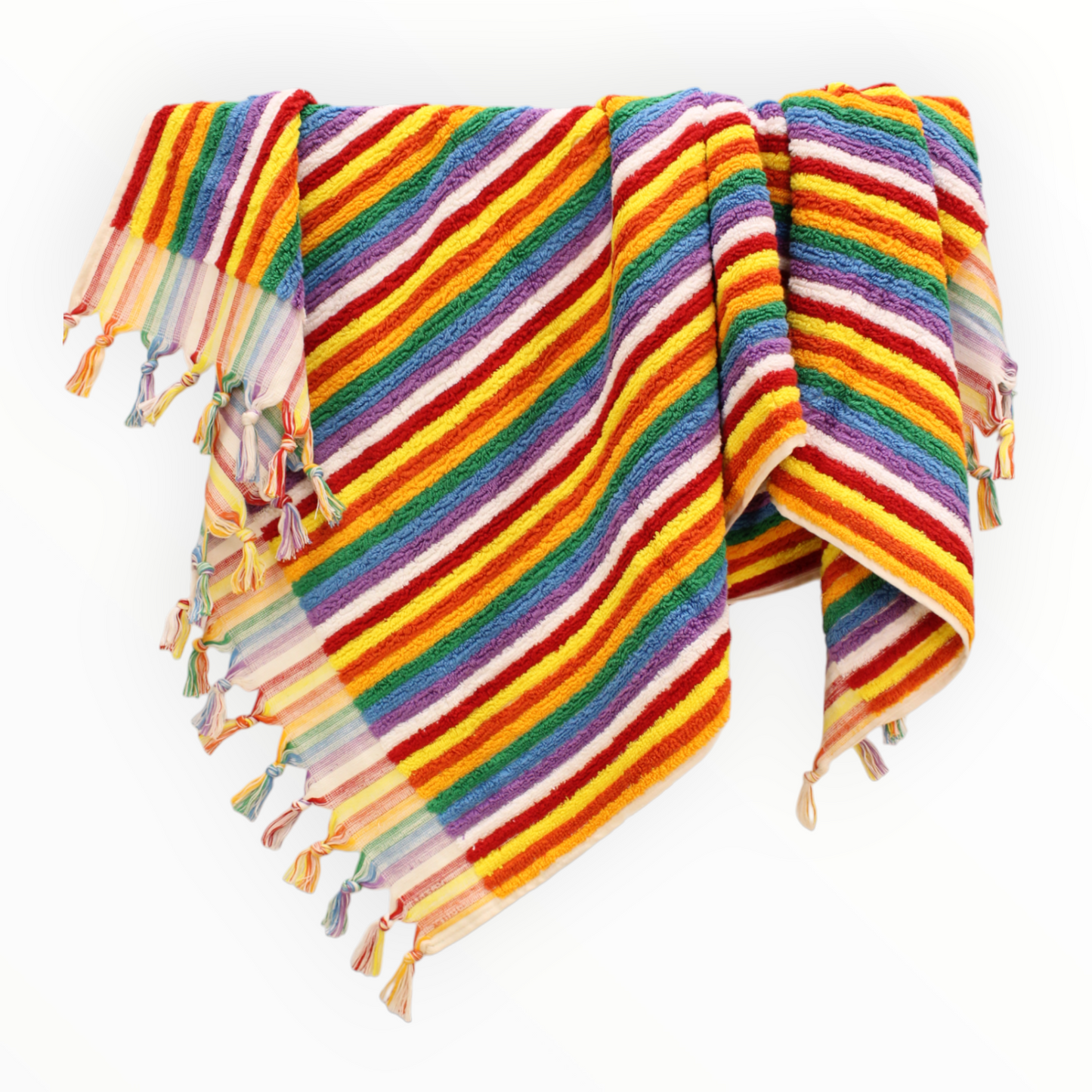 Designer Natural Cotton Hand-Woven Turkish Terry Hammam Towel