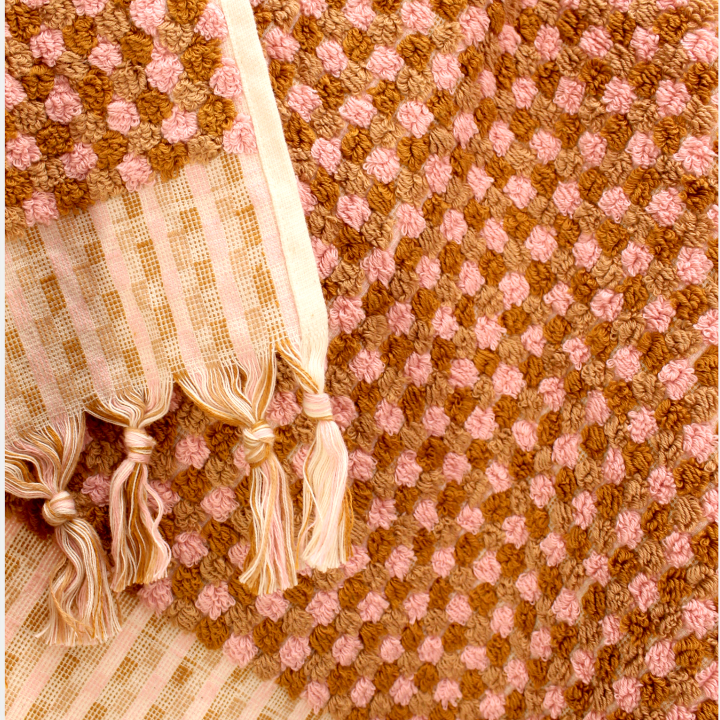 Designer Natural Cotton Hand-Woven Turkish Terry Hammam Towel