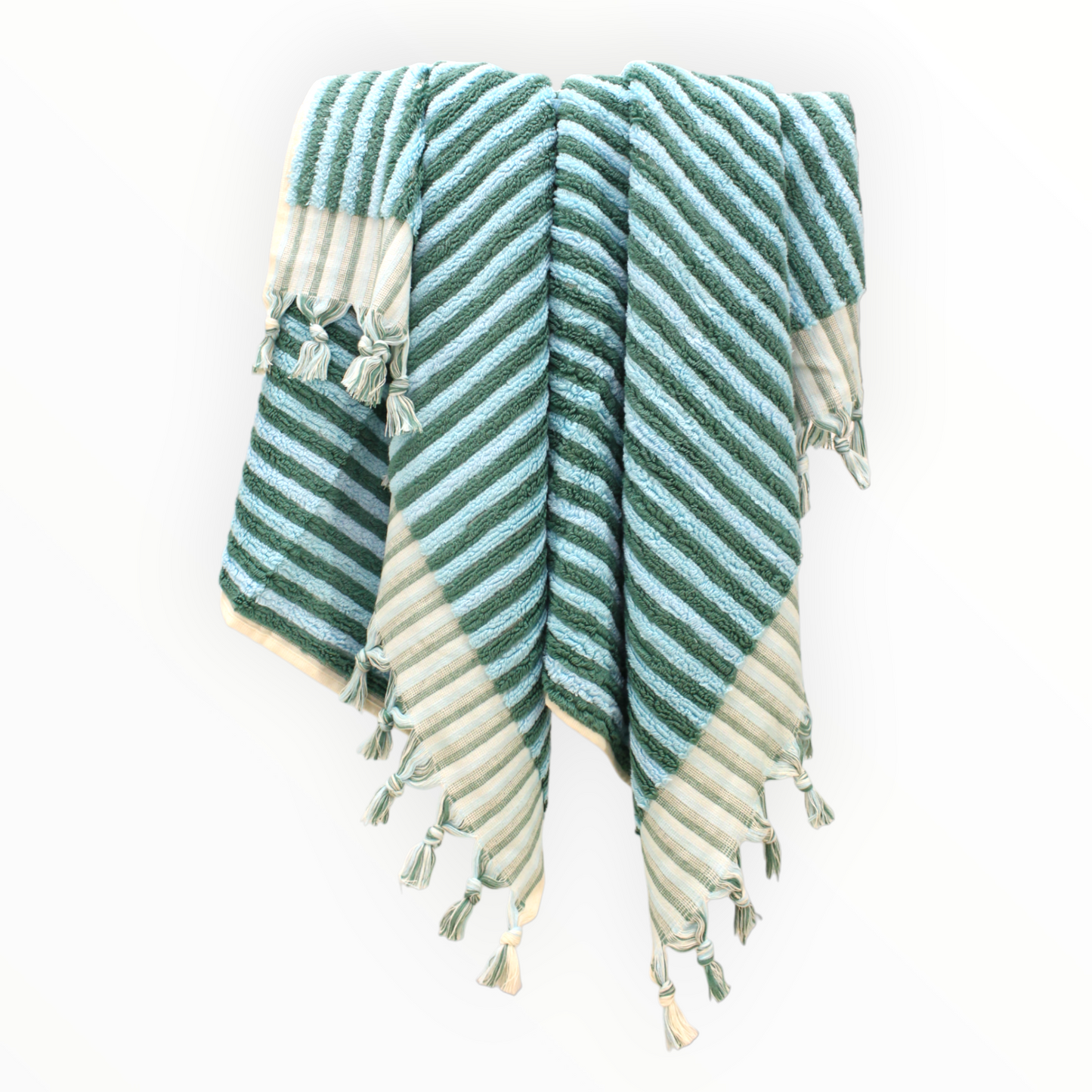 Designer Natural Cotton Hand-Woven Turkish Terry Hammam Towel