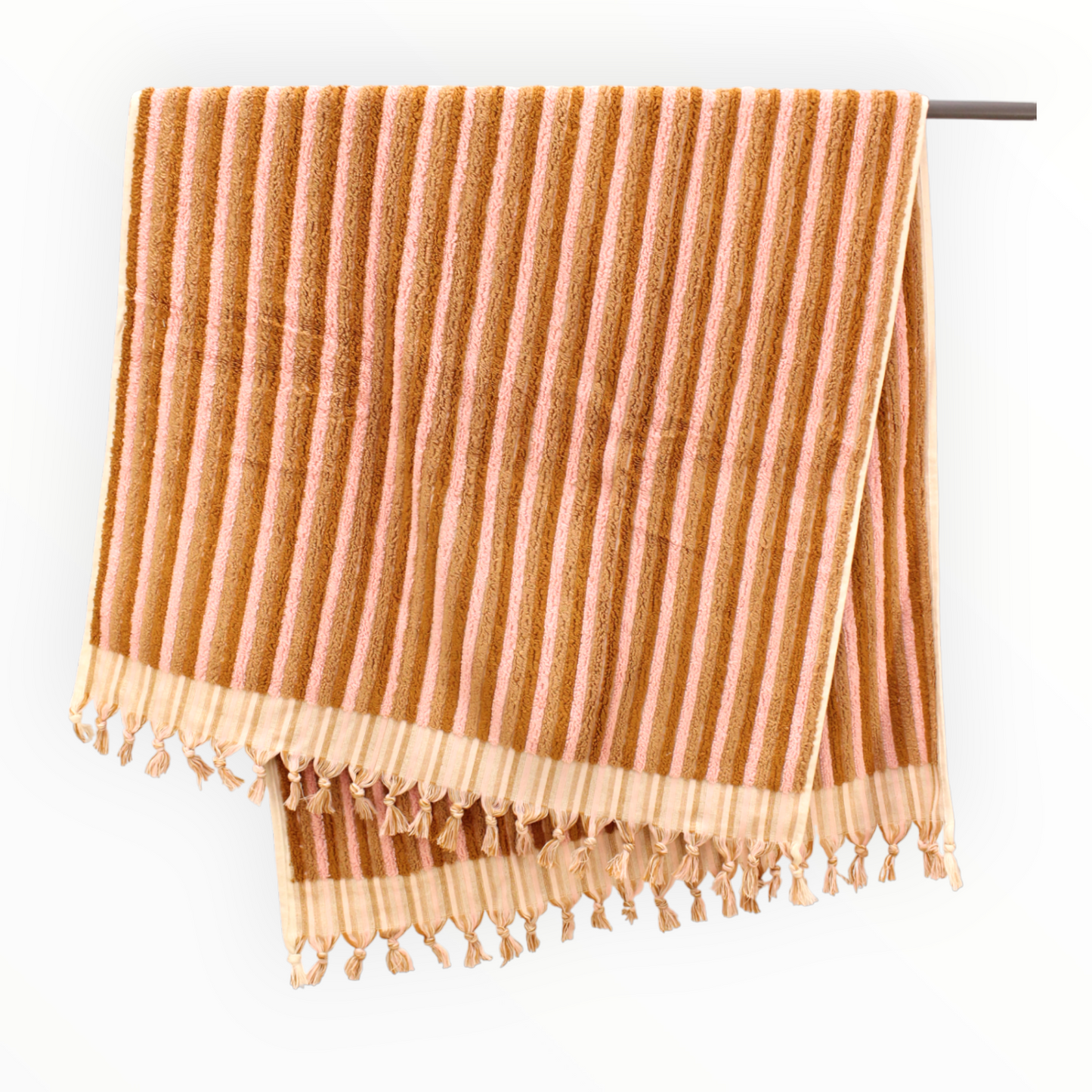 Designer Natural Cotton Hand-Woven Turkish Terry Hammam Towel