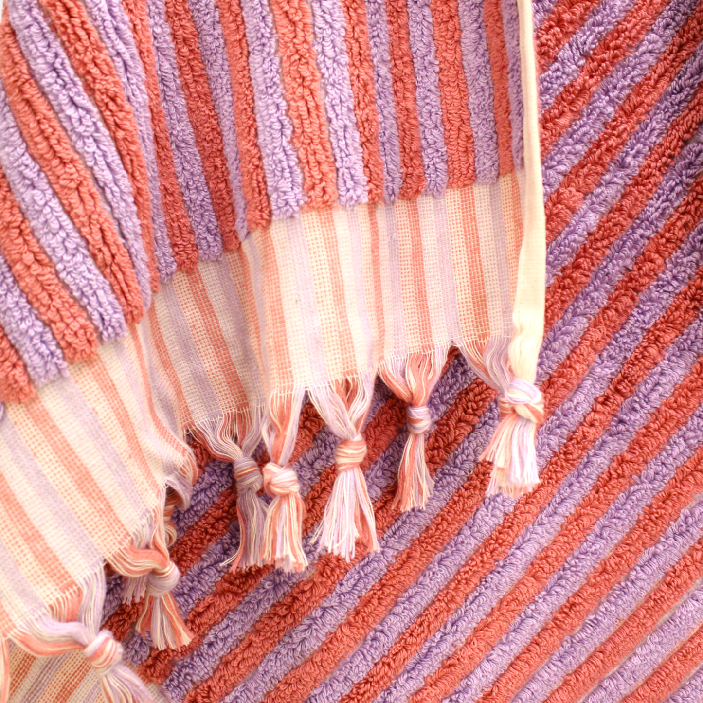 Designer Natural Cotton Hand-Woven Turkish Terry Hammam Towel