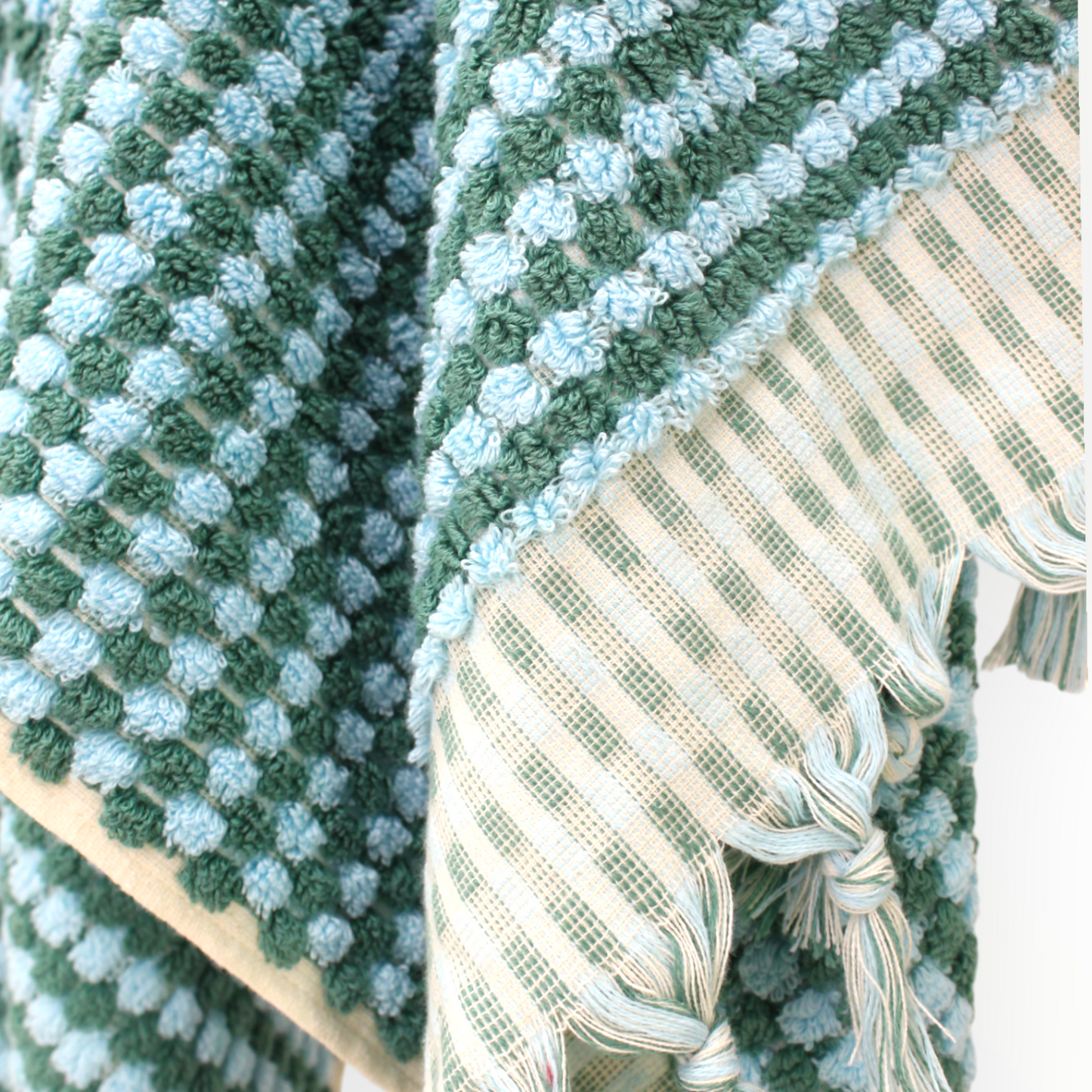 Designer Natural Cotton Hand-Woven Turkish Terry Hammam Towel