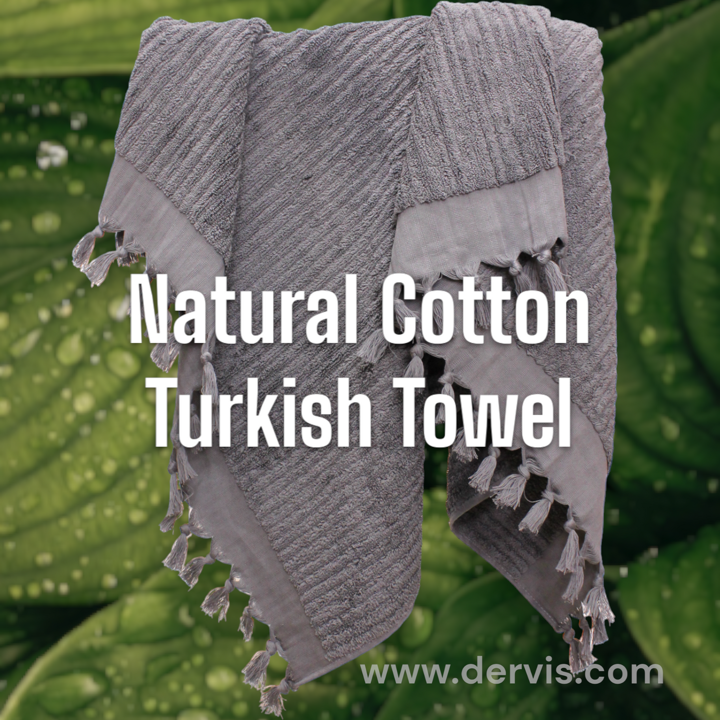 Elegant Natural Cotton Hand-Woven Turkish Terry Hammam Towel