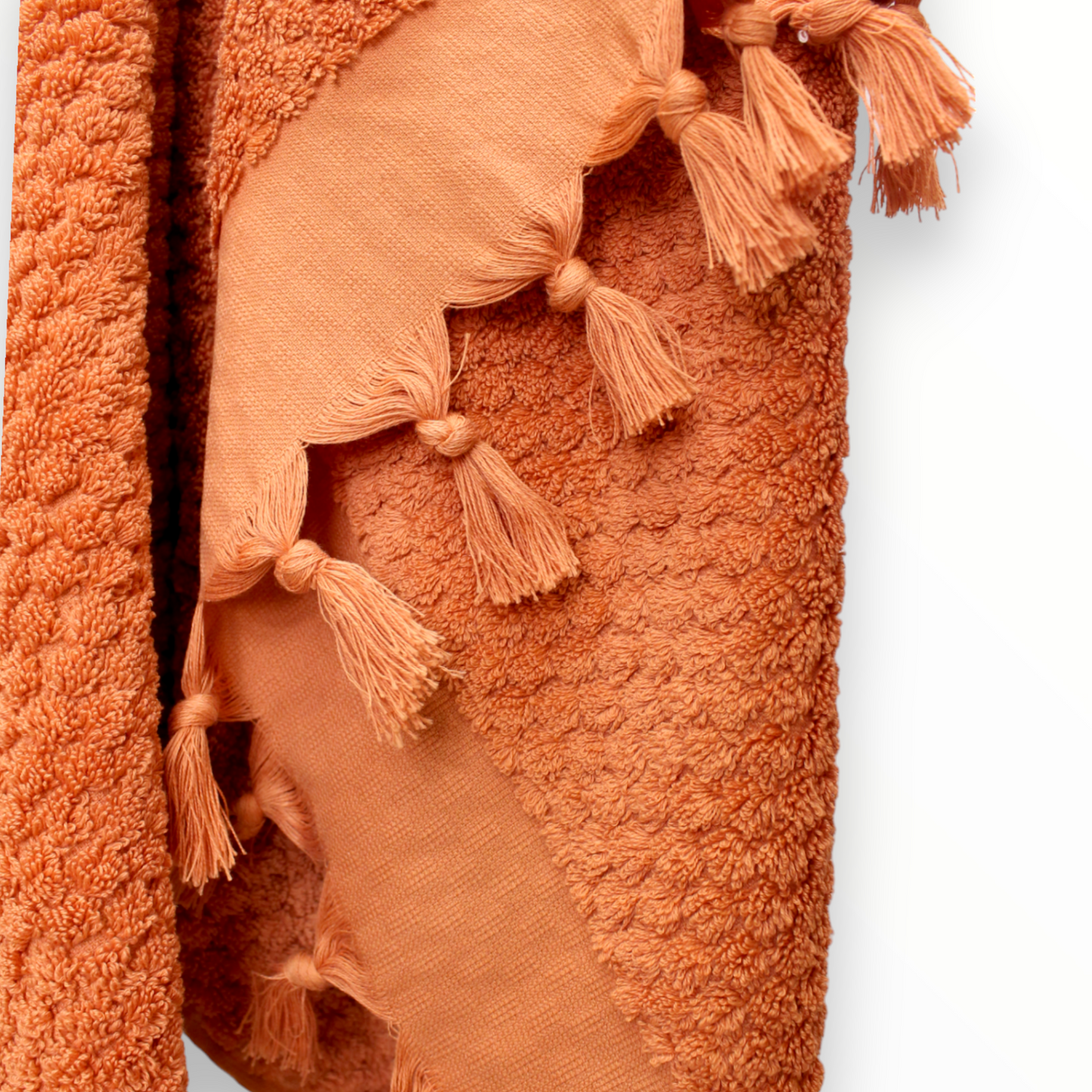 Elegant Natural Cotton Hand-Woven Turkish Terry Hammam Towel