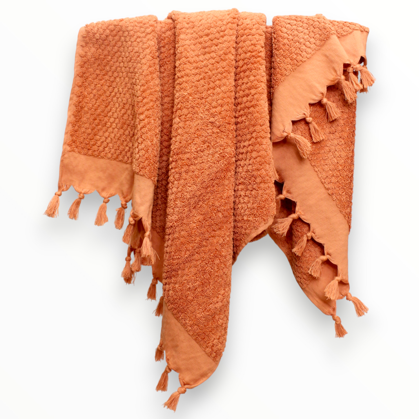 Elegant Natural Cotton Hand-Woven Turkish Terry Hammam Towel