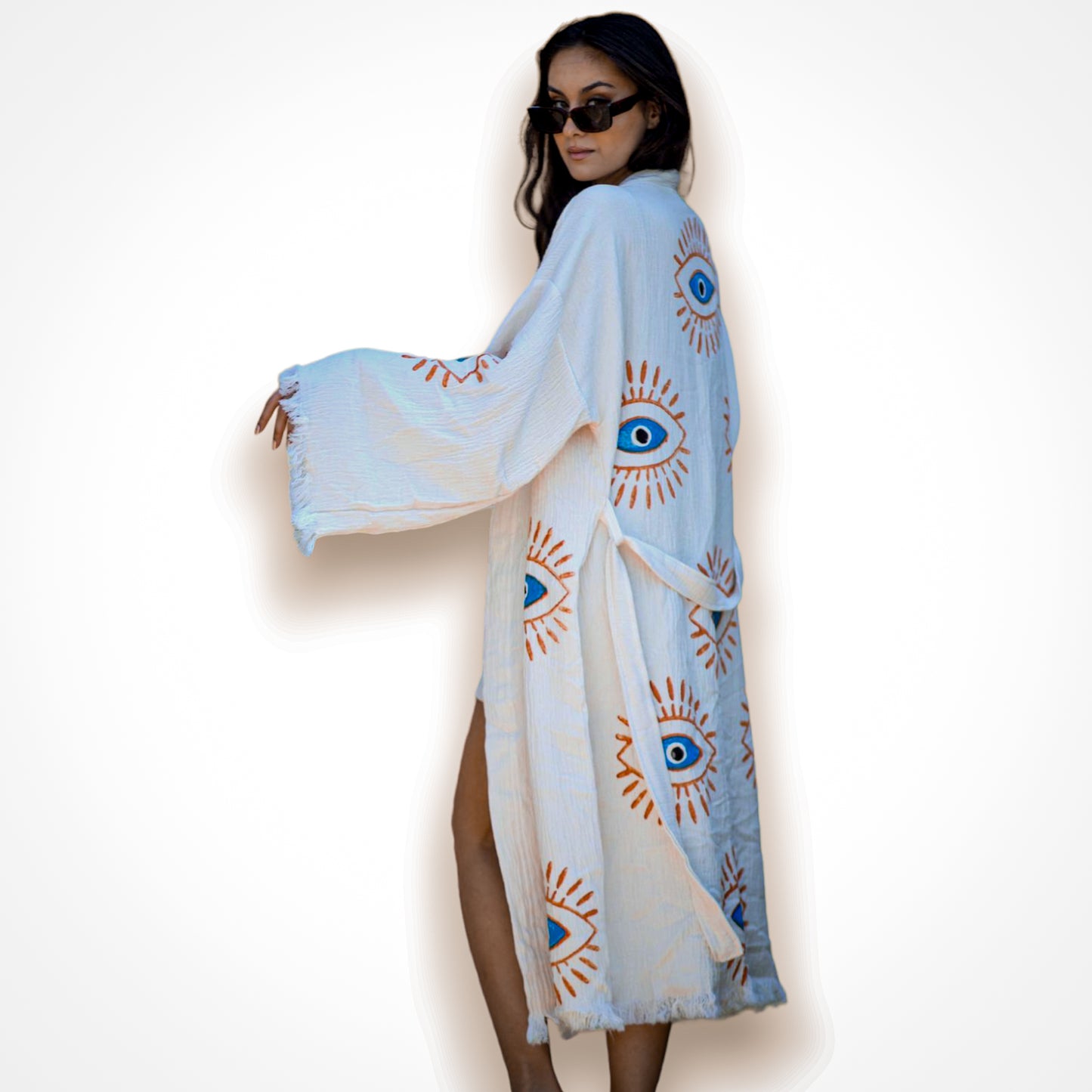 Evil Eye Turkish Towel Kimono Kaftan Bathrobe