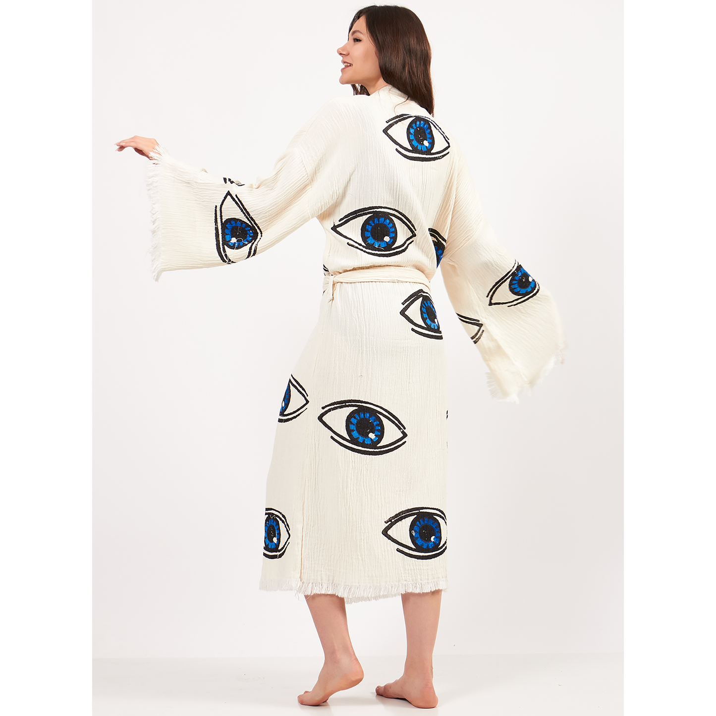 Evil Eye Turkish Towel Kimono Kaftan Bathrobe