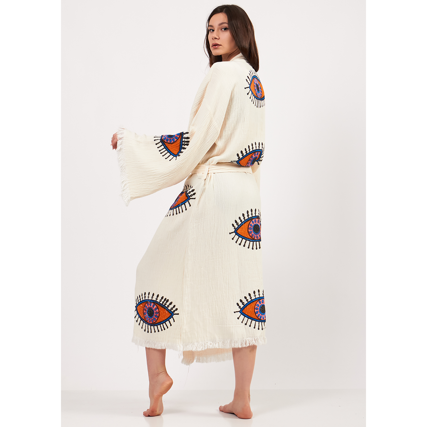 Evil Eye Turkish Towel Kimono Kaftan Bathrobe