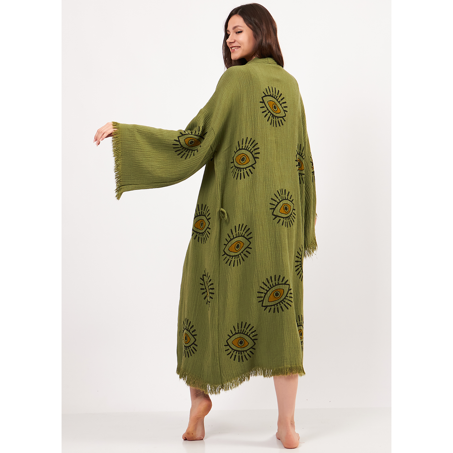 Evil Eye Turkish Towel Kimono Kaftan Bathrobe