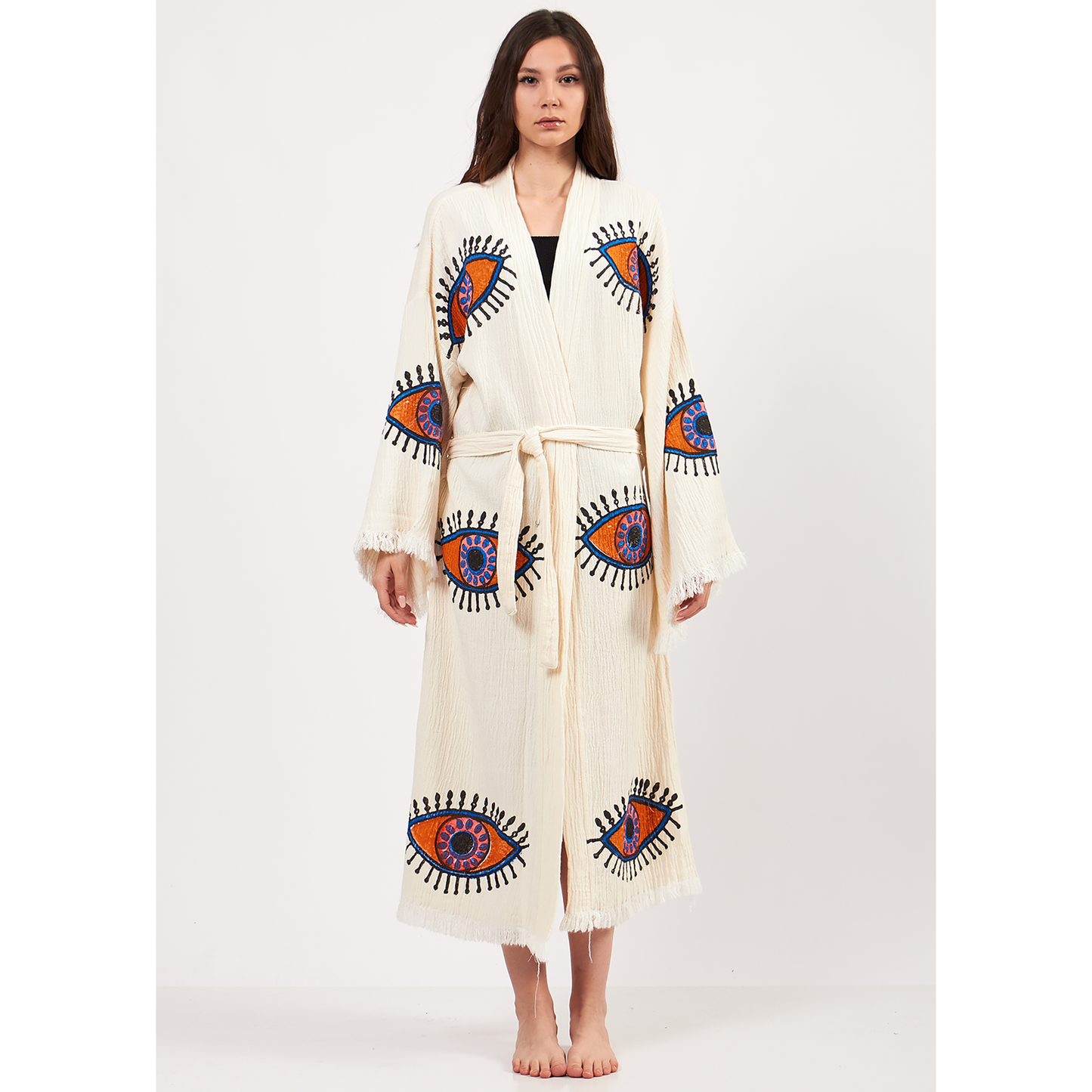 Evil Eye Turkish Towel Kimono Kaftan Bathrobe