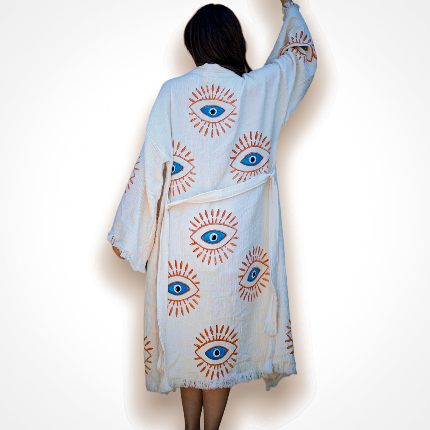 Evil Eye Turkish Towel Kimono Kaftan Bathrobe