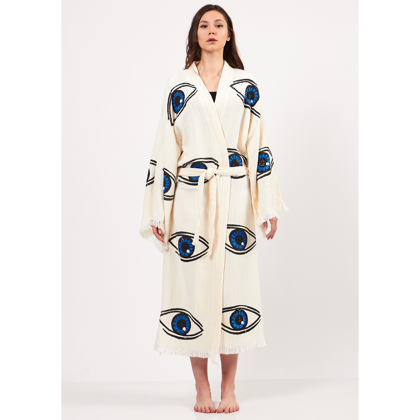 Evil Eye Turkish Towel Kimono Kaftan Bathrobe