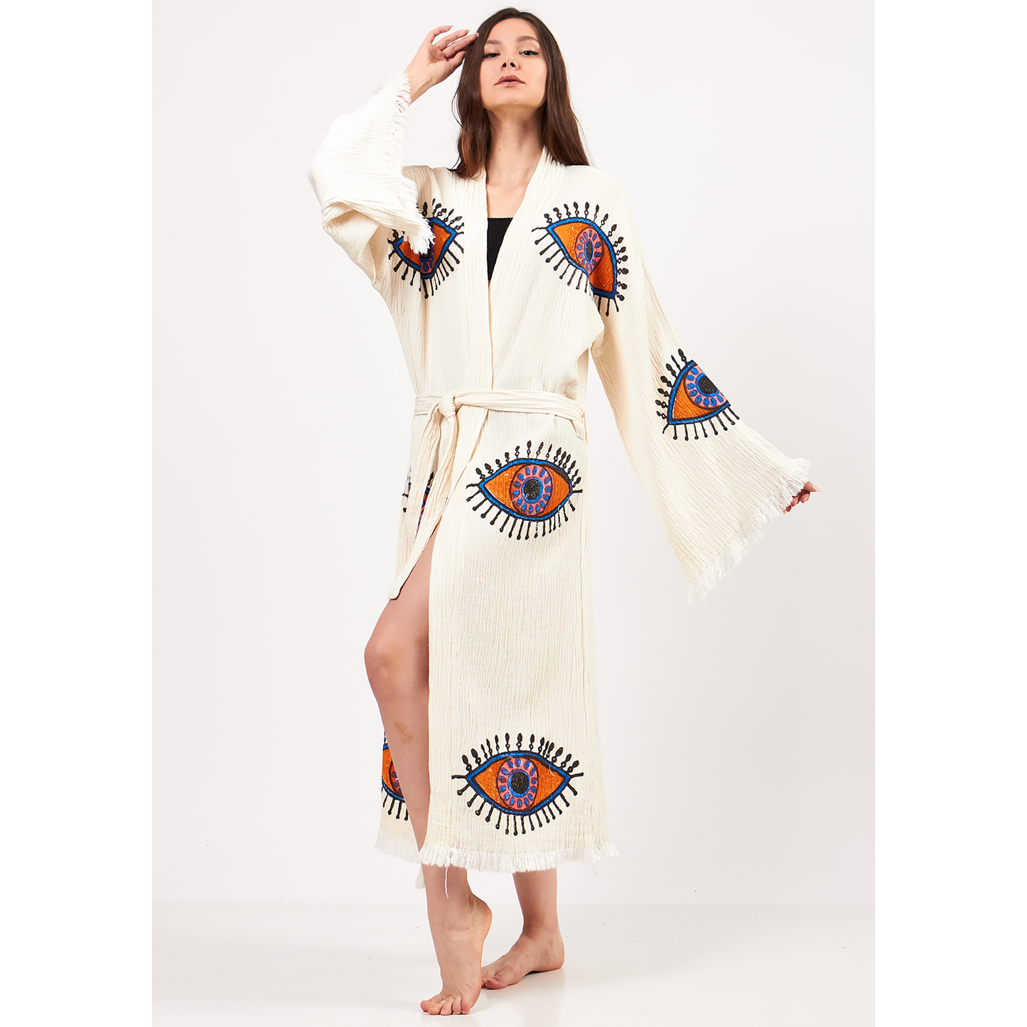 Evil Eye Turkish Towel Kimono Kaftan Bathrobe