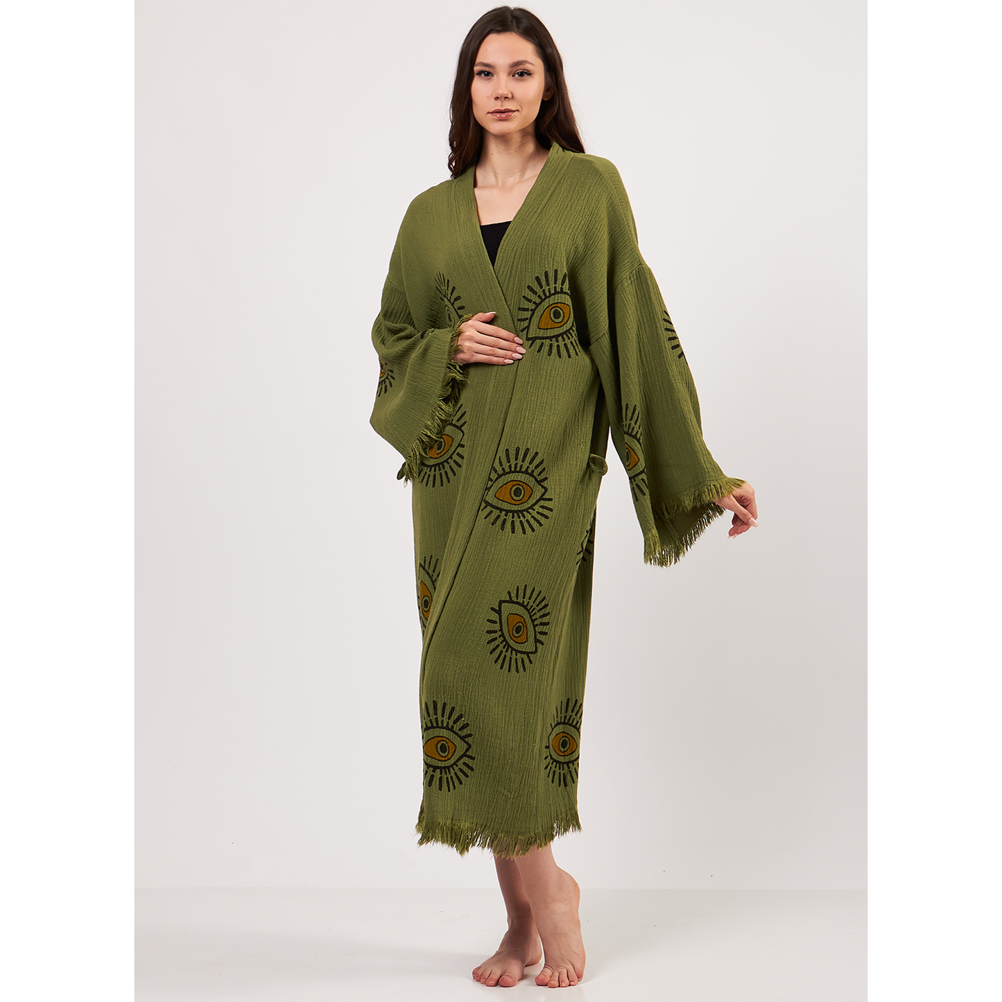 Evil Eye Turkish Towel Kimono Kaftan Bathrobe