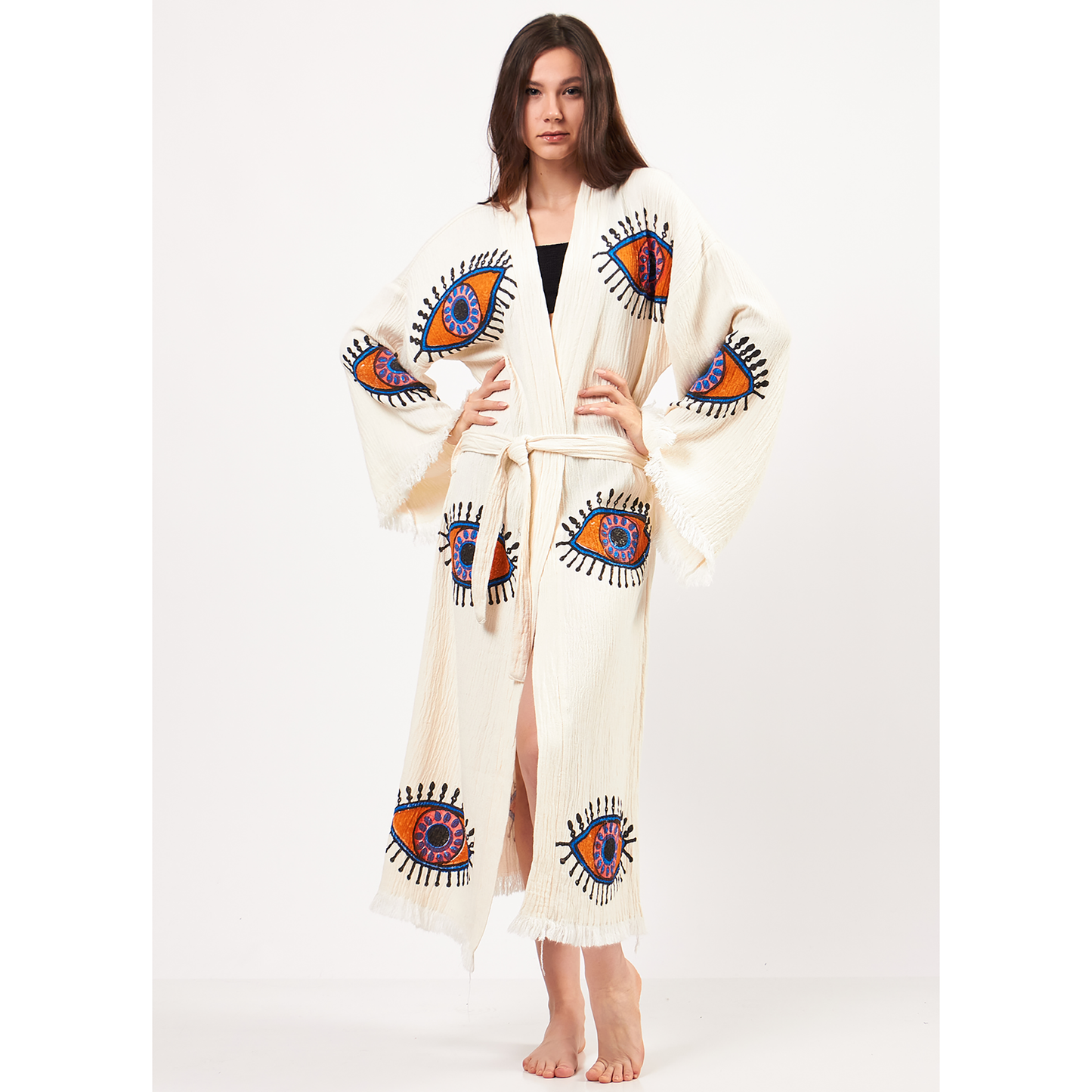Evil Eye Turkish Towel Kimono Kaftan Bathrobe