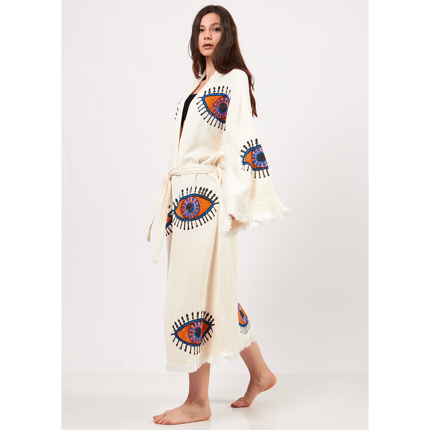 Evil Eye Turkish Towel Kimono Kaftan Bathrobe