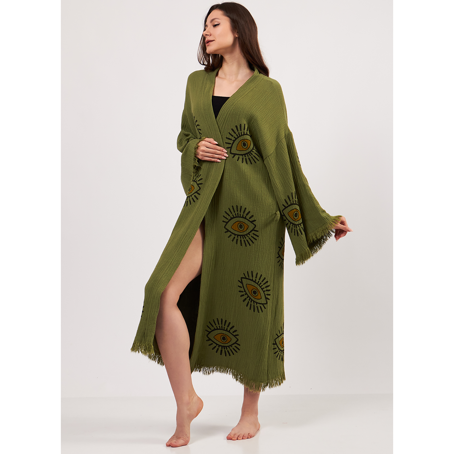Evil Eye Turkish Towel Kimono Kaftan Bathrobe