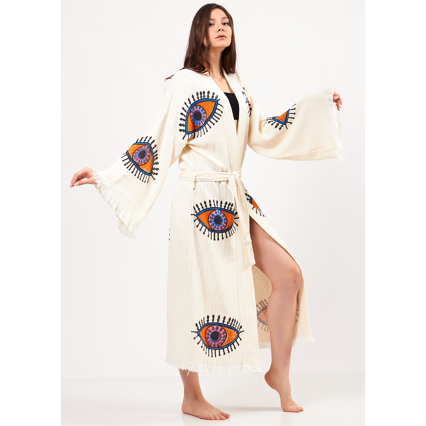 Evil Eye Turkish Towel Kimono Kaftan Bathrobe