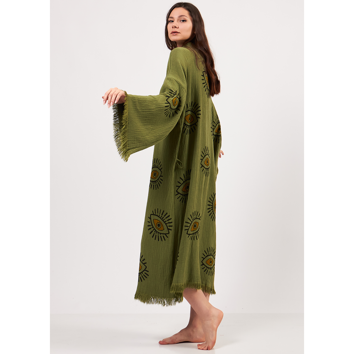 Evil Eye Turkish Towel Kimono Kaftan Bathrobe