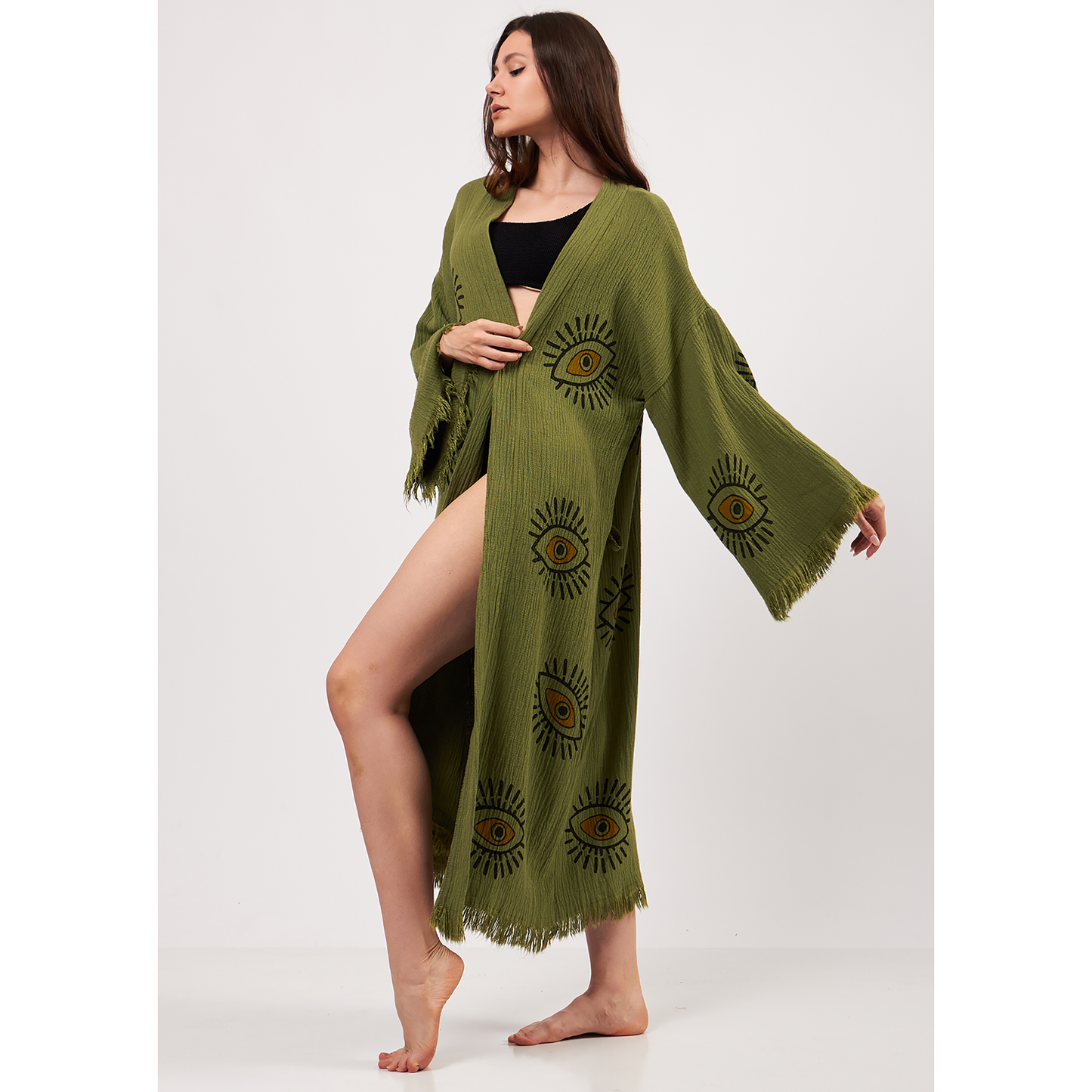 Evil Eye Turkish Towel Kimono Kaftan Bathrobe