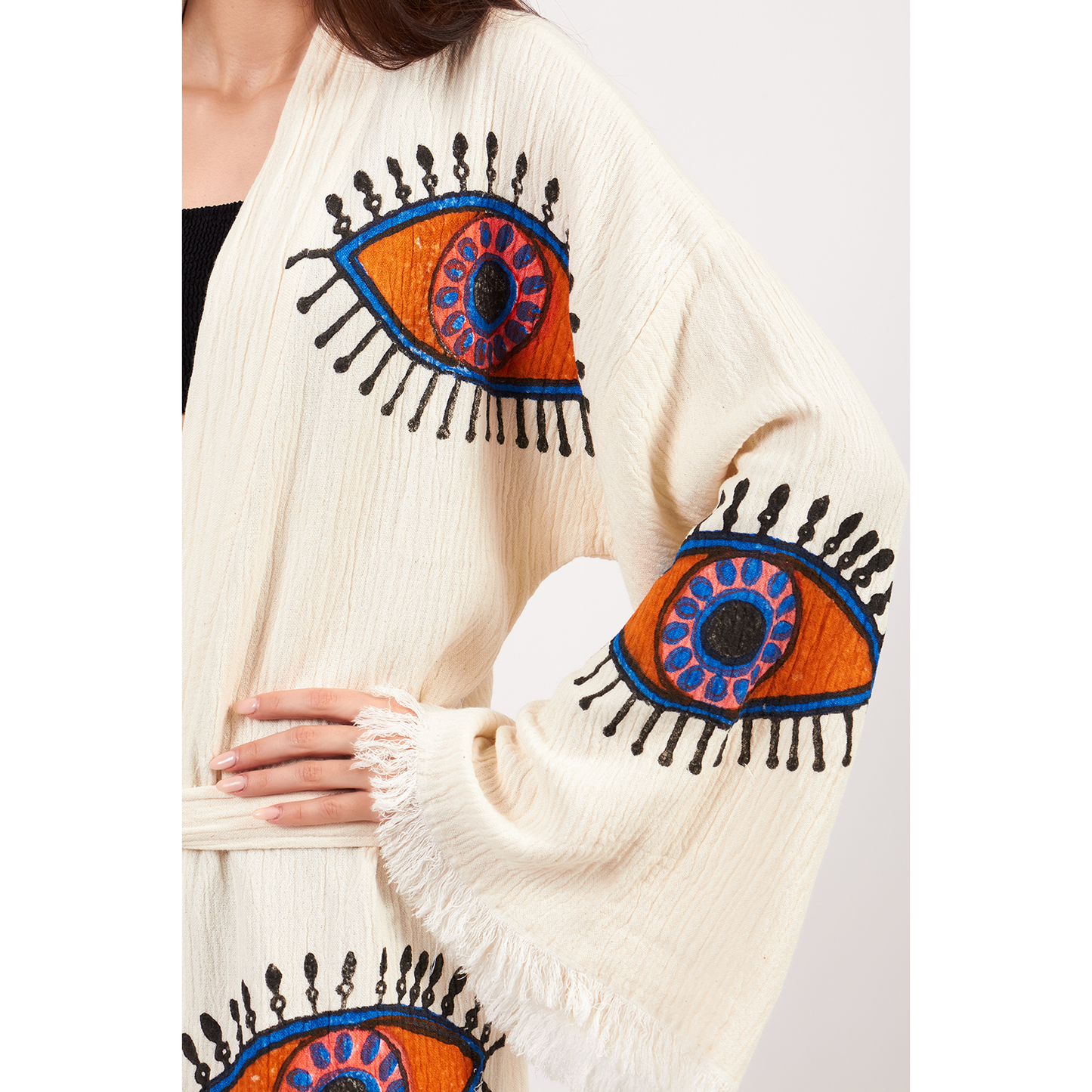 Evil Eye Turkish Towel Kimono Kaftan Bathrobe