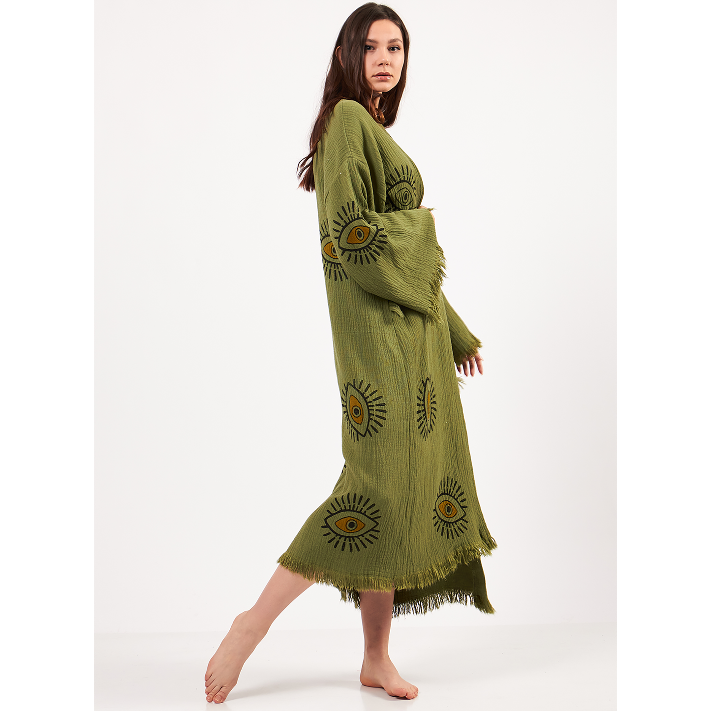 Evil Eye Turkish Towel Kimono Kaftan Bathrobe