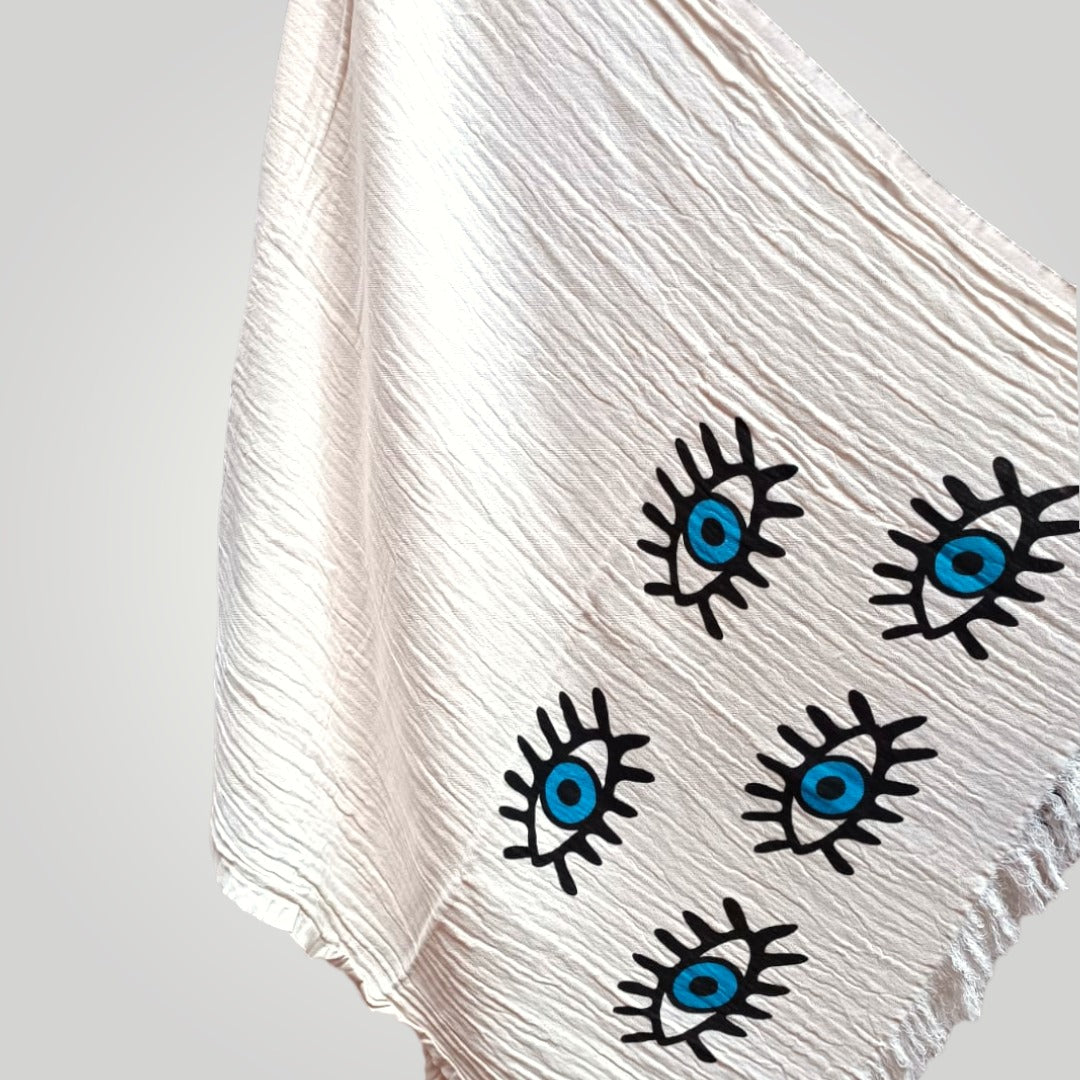 Evil Eye Turkish Towel Pestemal - Beach Towel