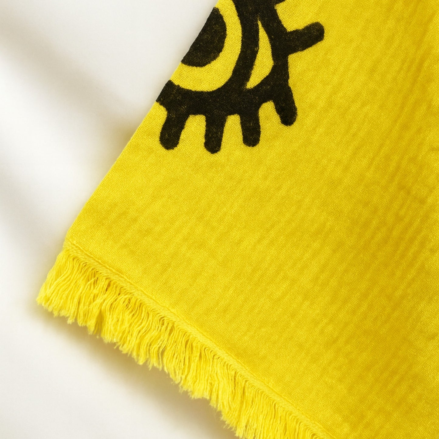 Yellow evil eye kimono set on a white background