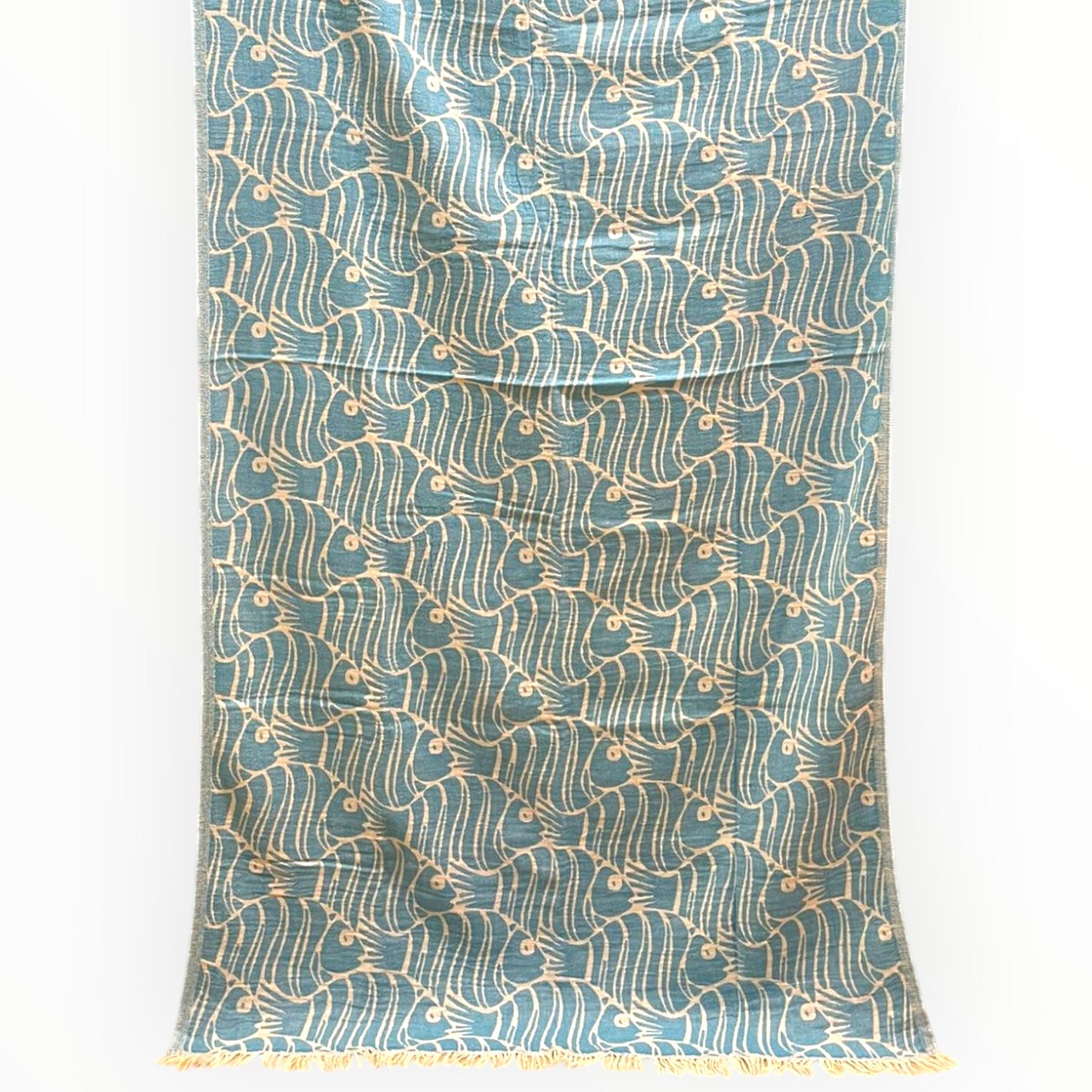 Fish Pattern Turkish Towel - Pestemal