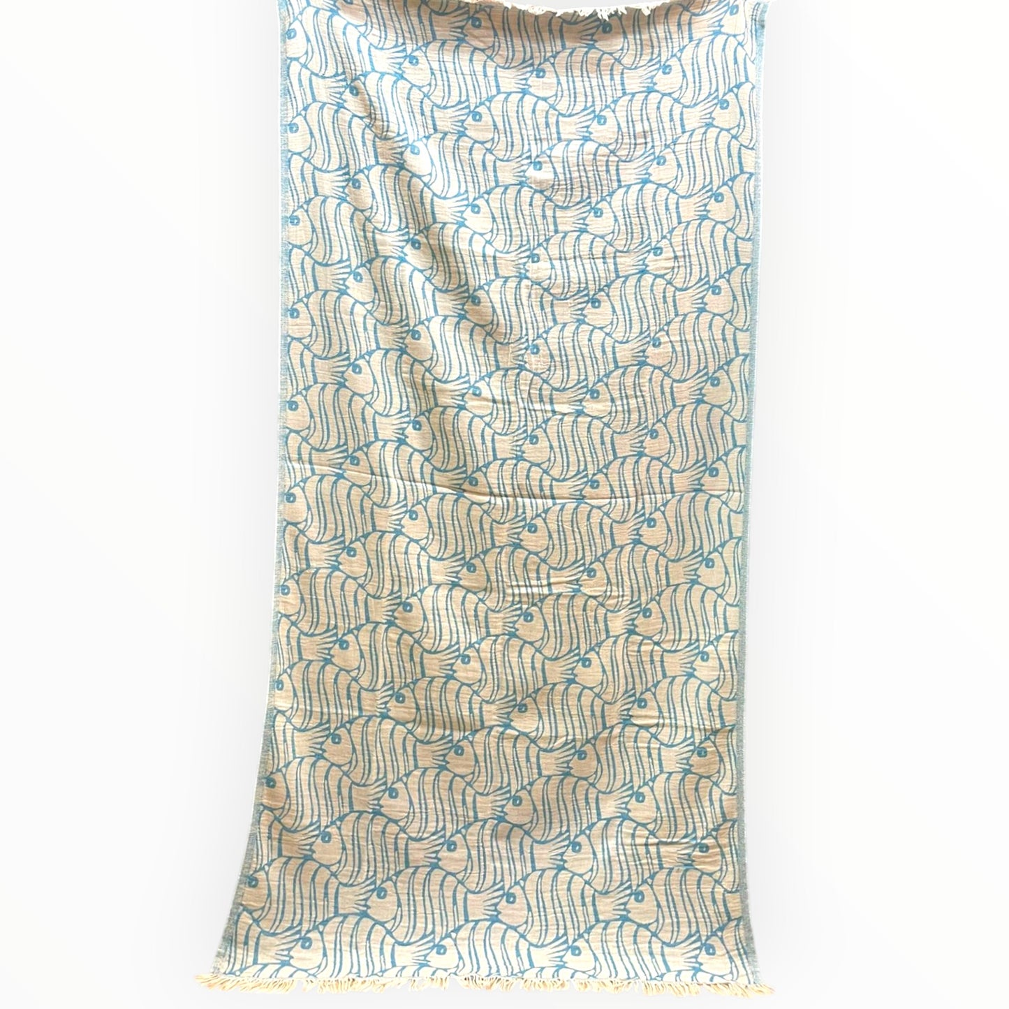 Fish Pattern Turkish Towel - Pestemal