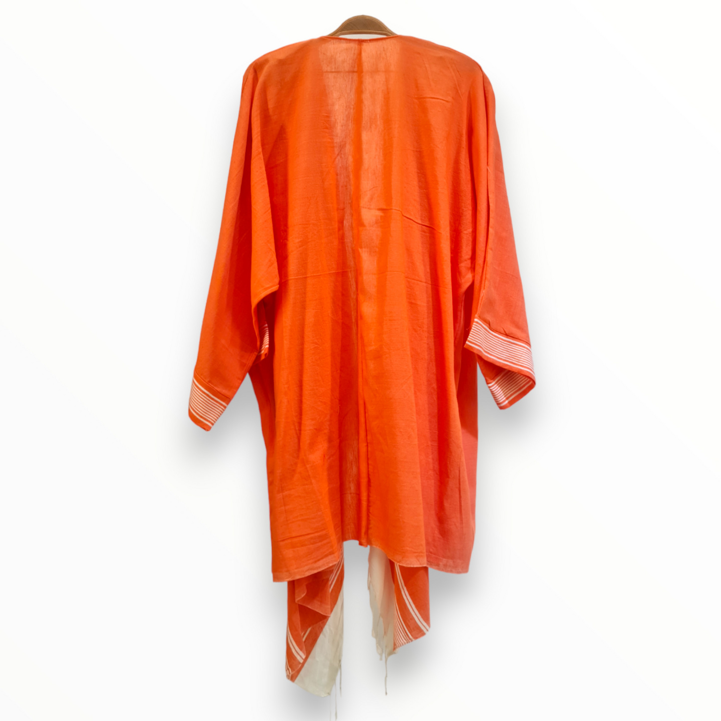 Hand-Woven Natural Cotton Beach Dress Kimono - Cover Up