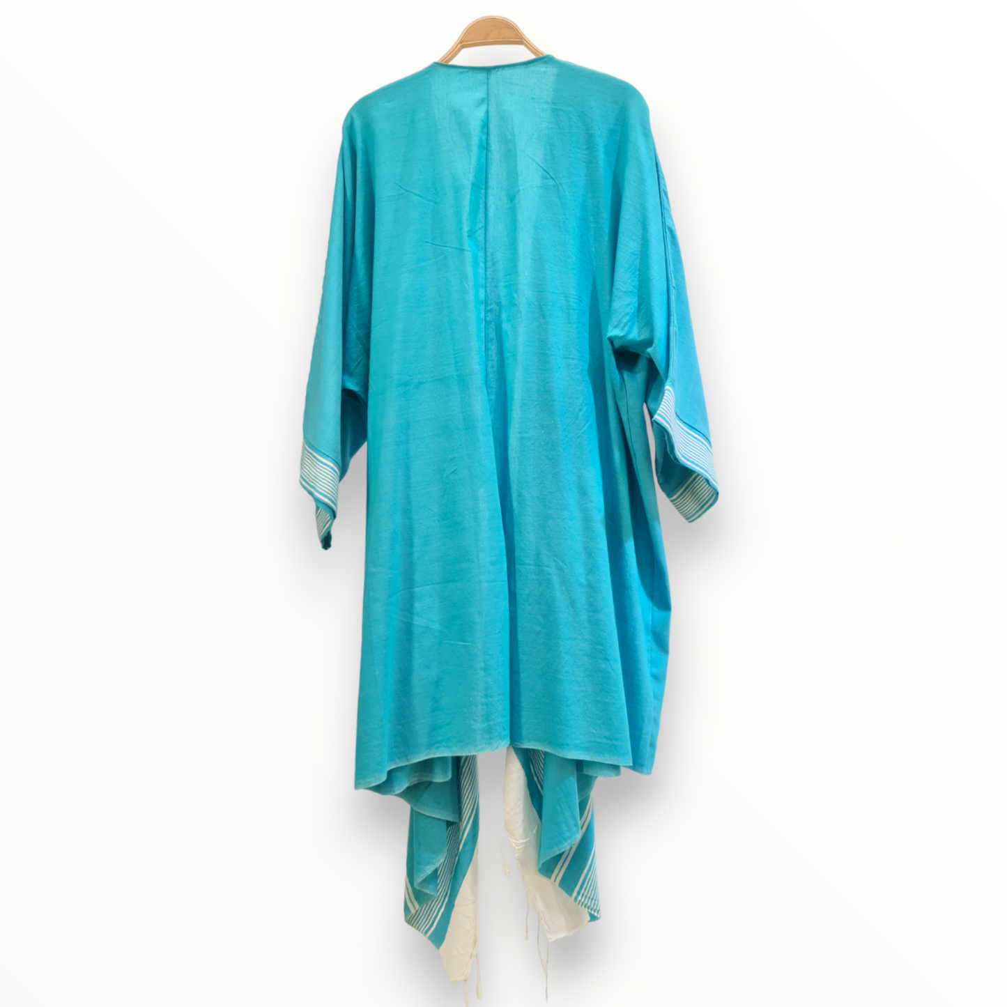 Hand-Woven Natural Cotton Cotton Beach Dress Kimono - Cover Up