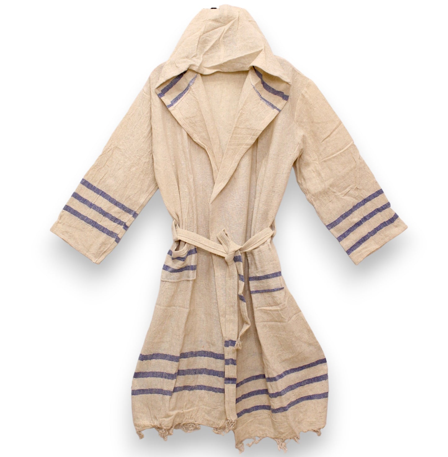 Hand-Woven Pure Raw Silk Turkish Towel Bathrobe