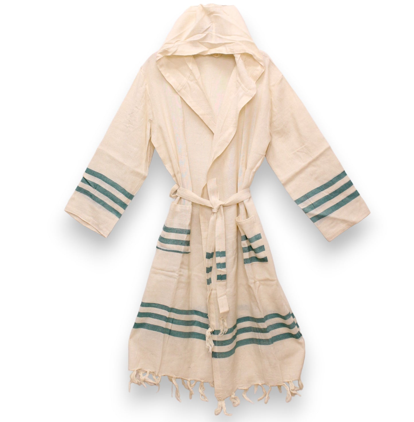 Hand-Woven Pure Raw Silk Turkish Towel Bathrobe