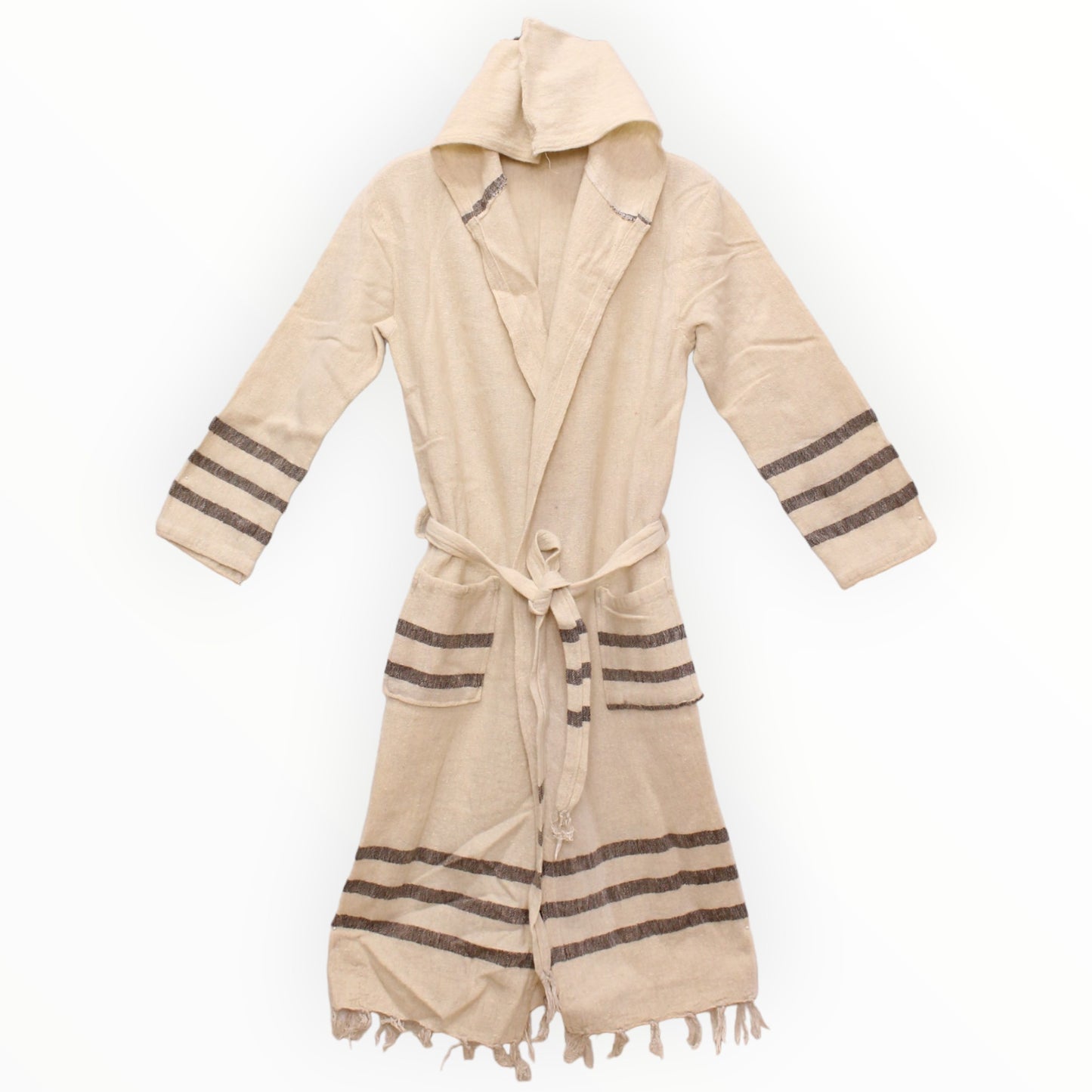 Hand-Woven Pure Raw Silk Turkish Towel Bathrobe