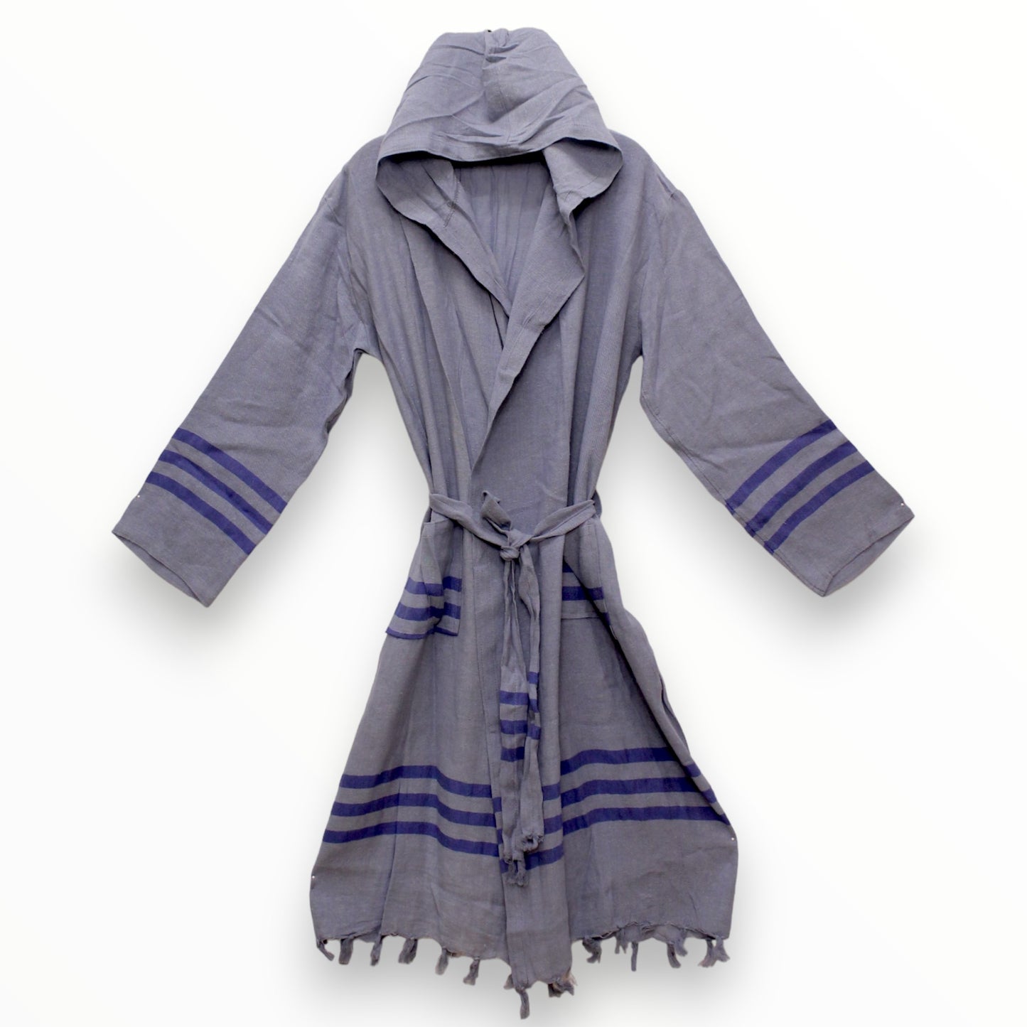 Hand-Woven Pure Raw Silk Turkish Towel Bathrobe